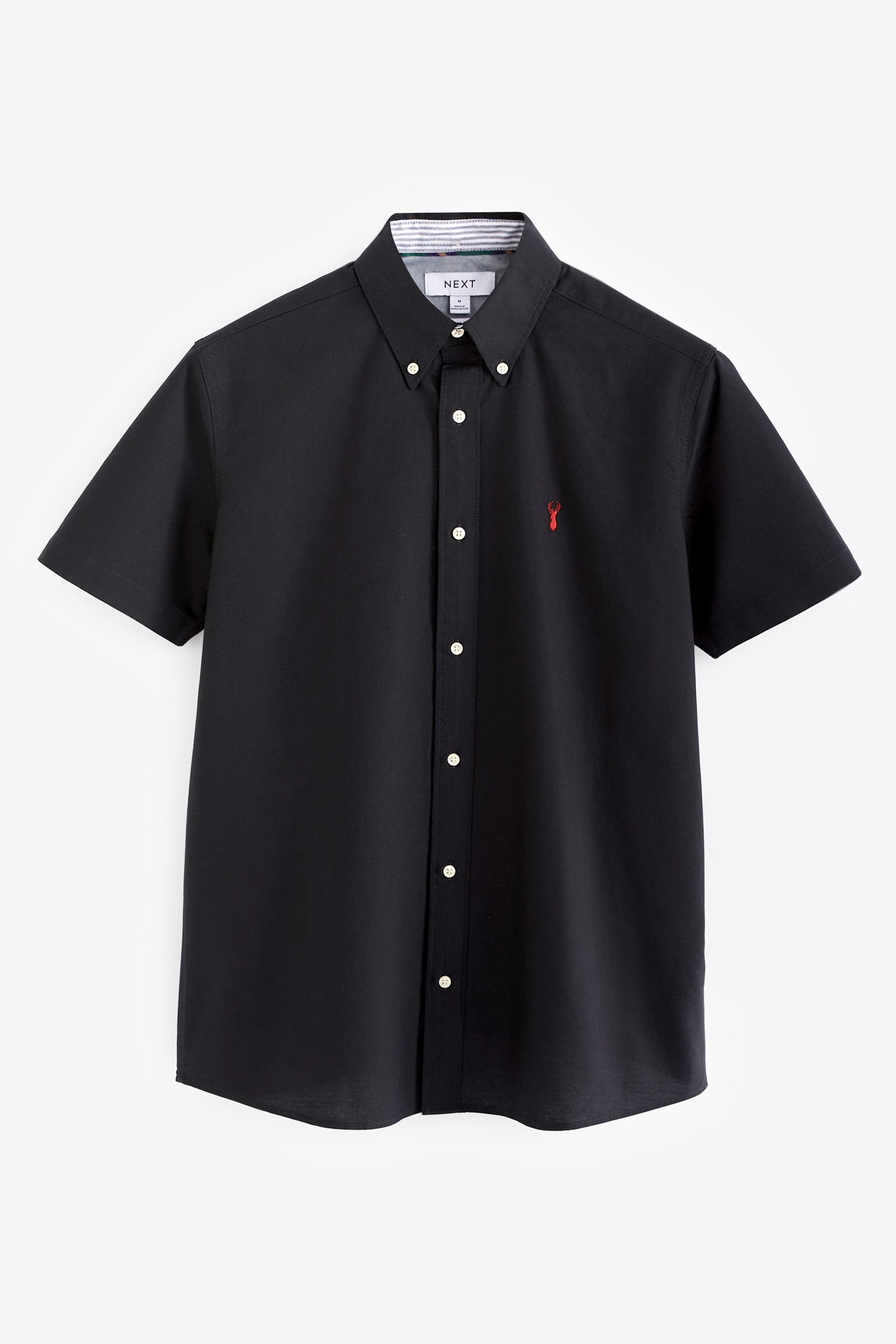 Buy Black Slim Fit Short Sleeve Oxford Shirt from the Next UK online shop