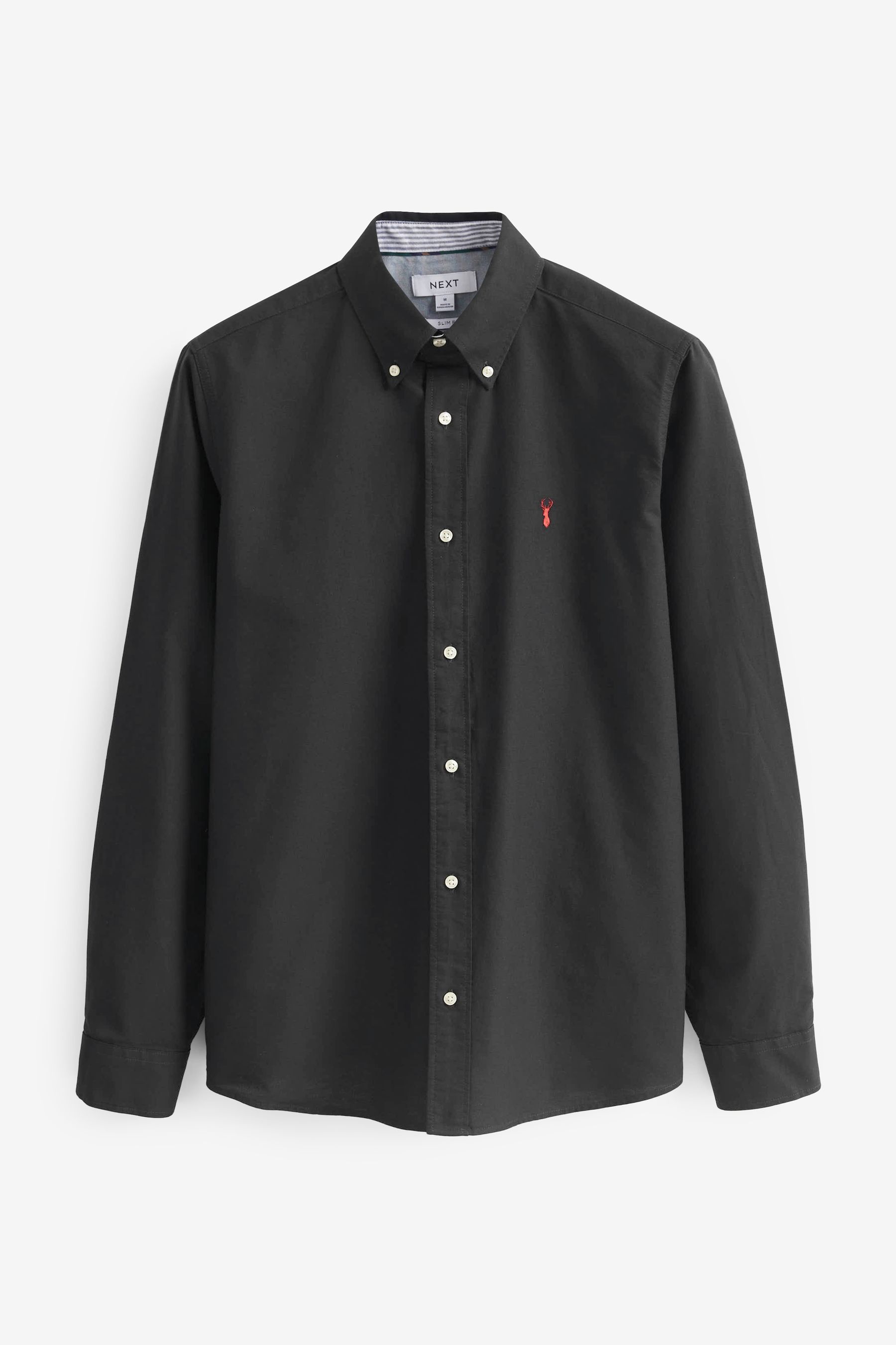 Buy Black Slim Fit Long Sleeve Oxford Shirt from the Next UK online shop