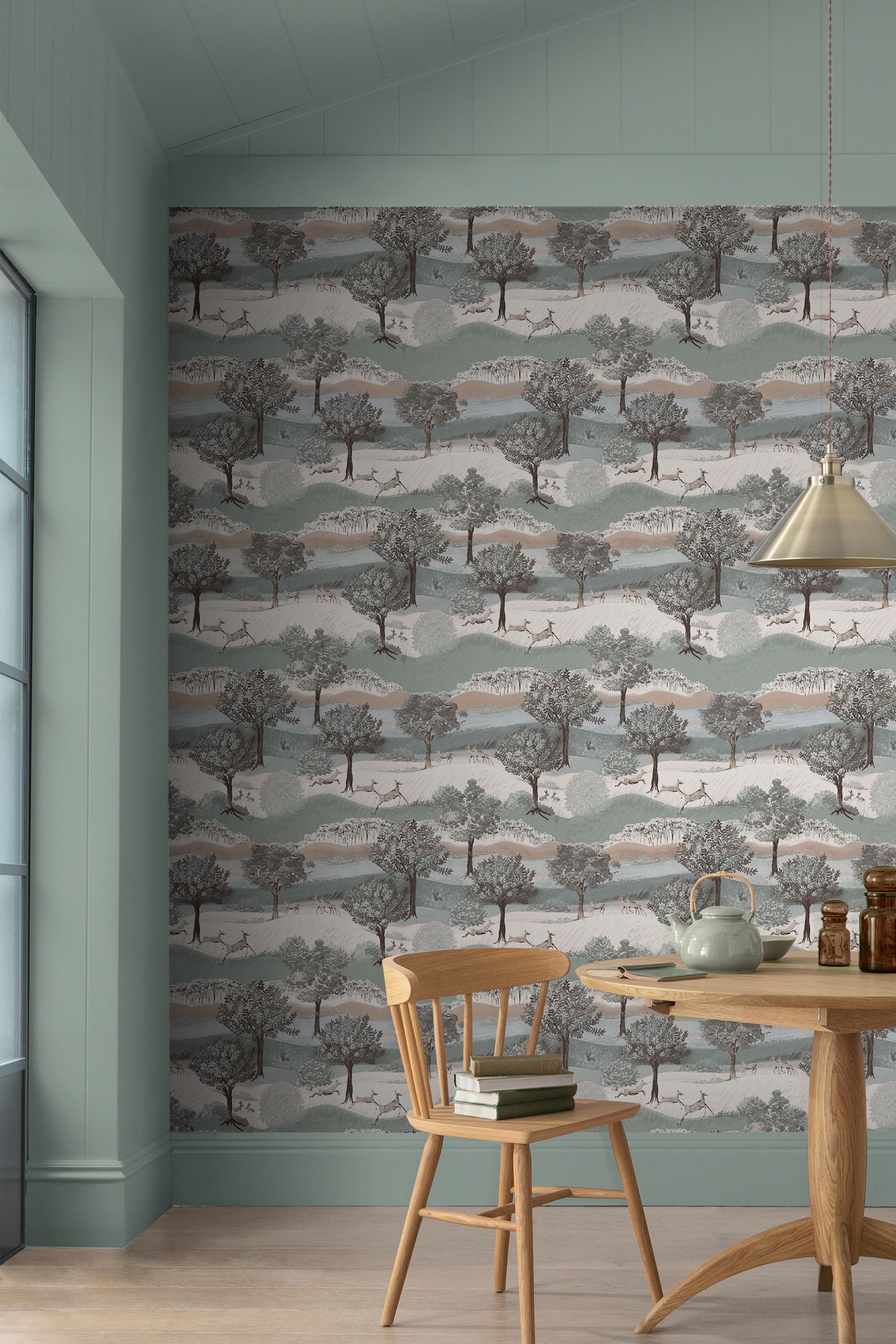 Buy Laura Ashley Jade Green Hartingdon Wallpaper Sample Wallpaper from