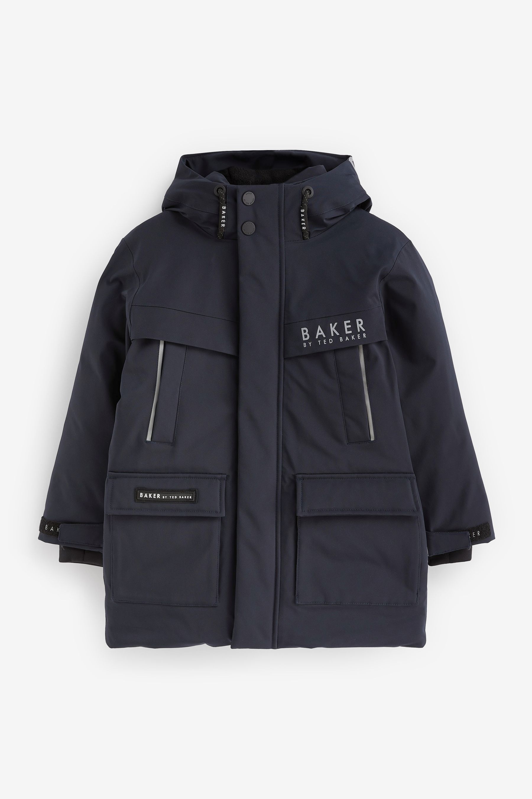 Buy Baker by Ted Baker Navy Waterproof Parka Coat from the Next UK ...