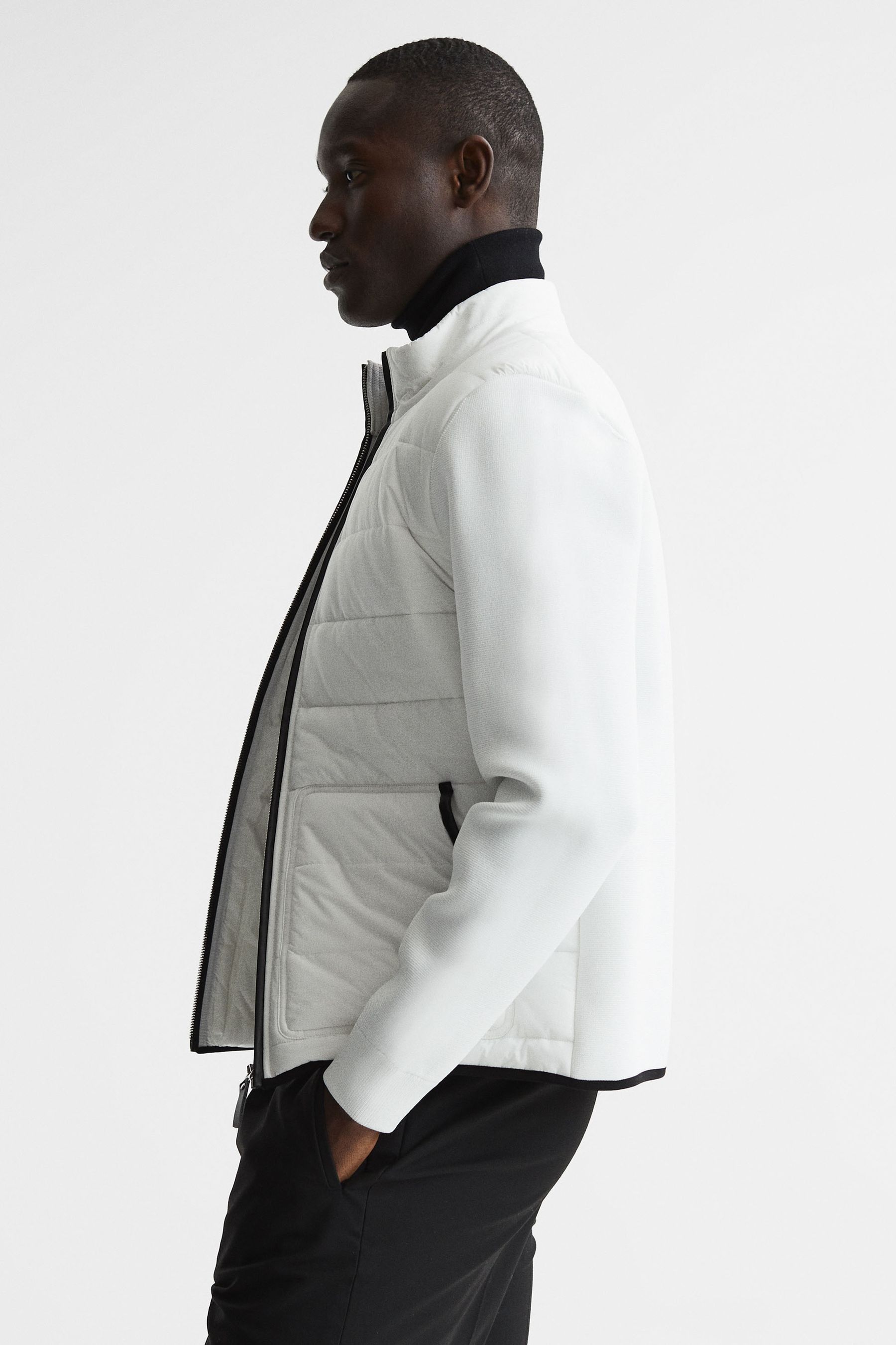 Buy Reiss White Chiltern Hybrid Funnel Neck Jacket from the Next UK