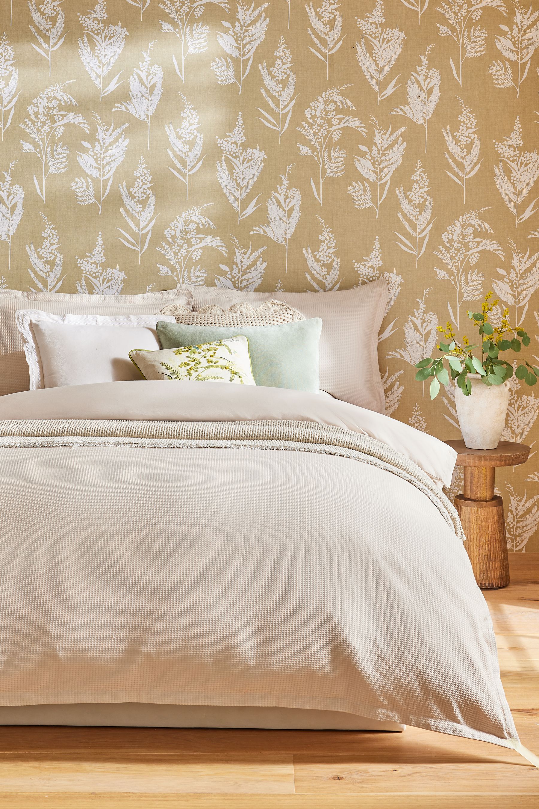 Buy Natural Waffle Duvet Cover and Pillowcase Set from the Next UK