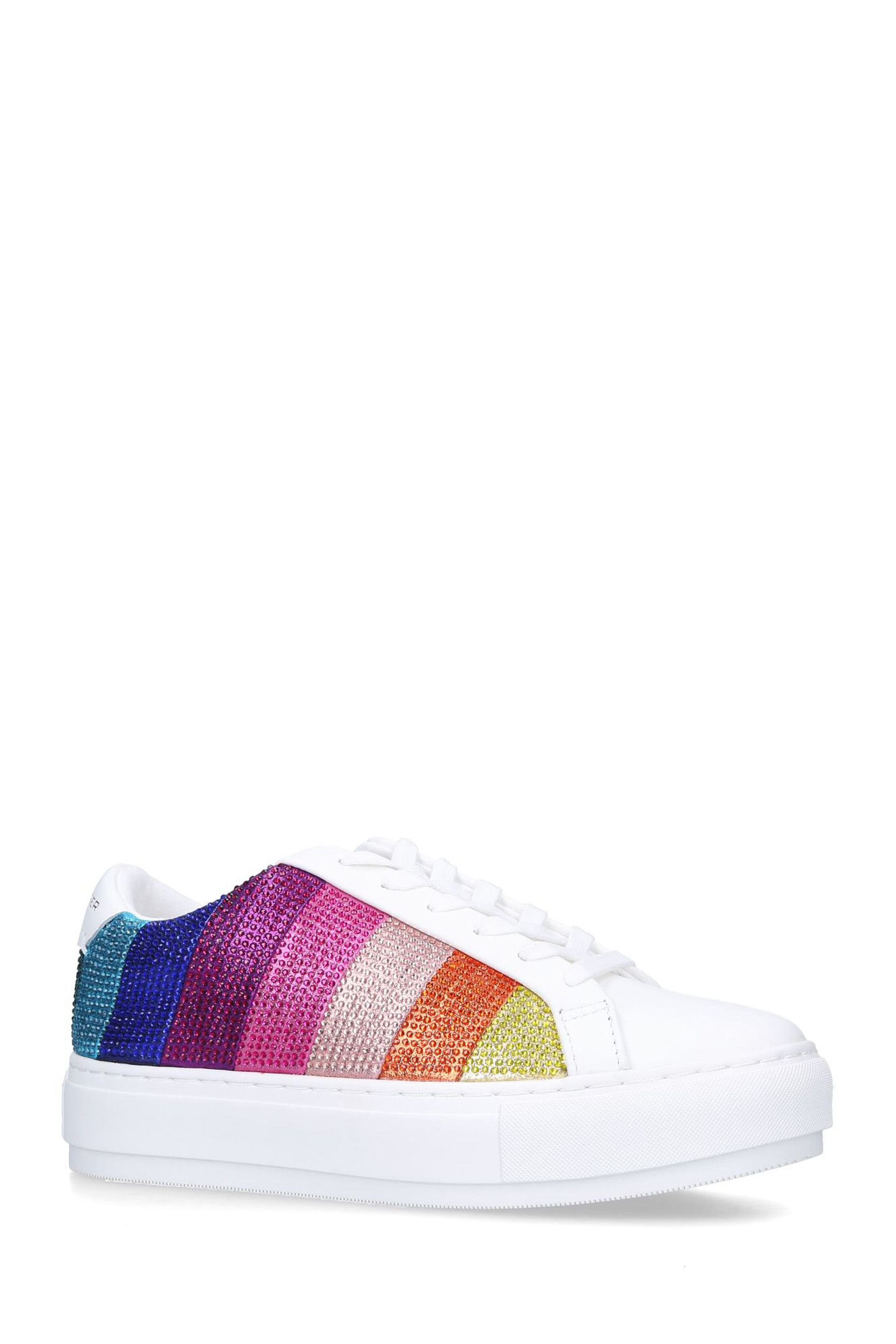 Buy Kurt Geiger London Pink Laney Stripe Crystal Trainers from the Next ...