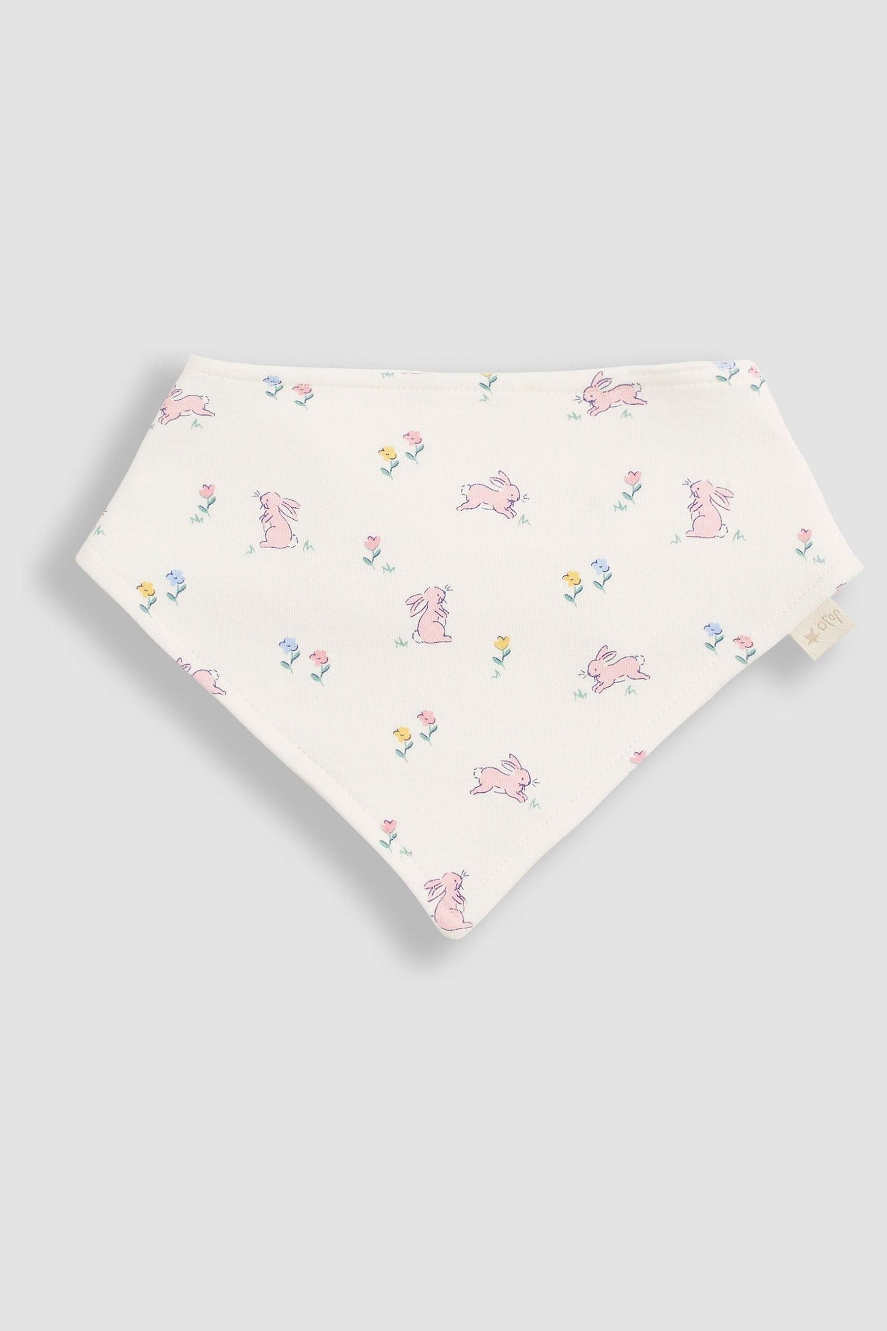 Buy JoJo Maman Bébé Pink Bunny 3Pack Cotton Baby Dribble Bibs from the