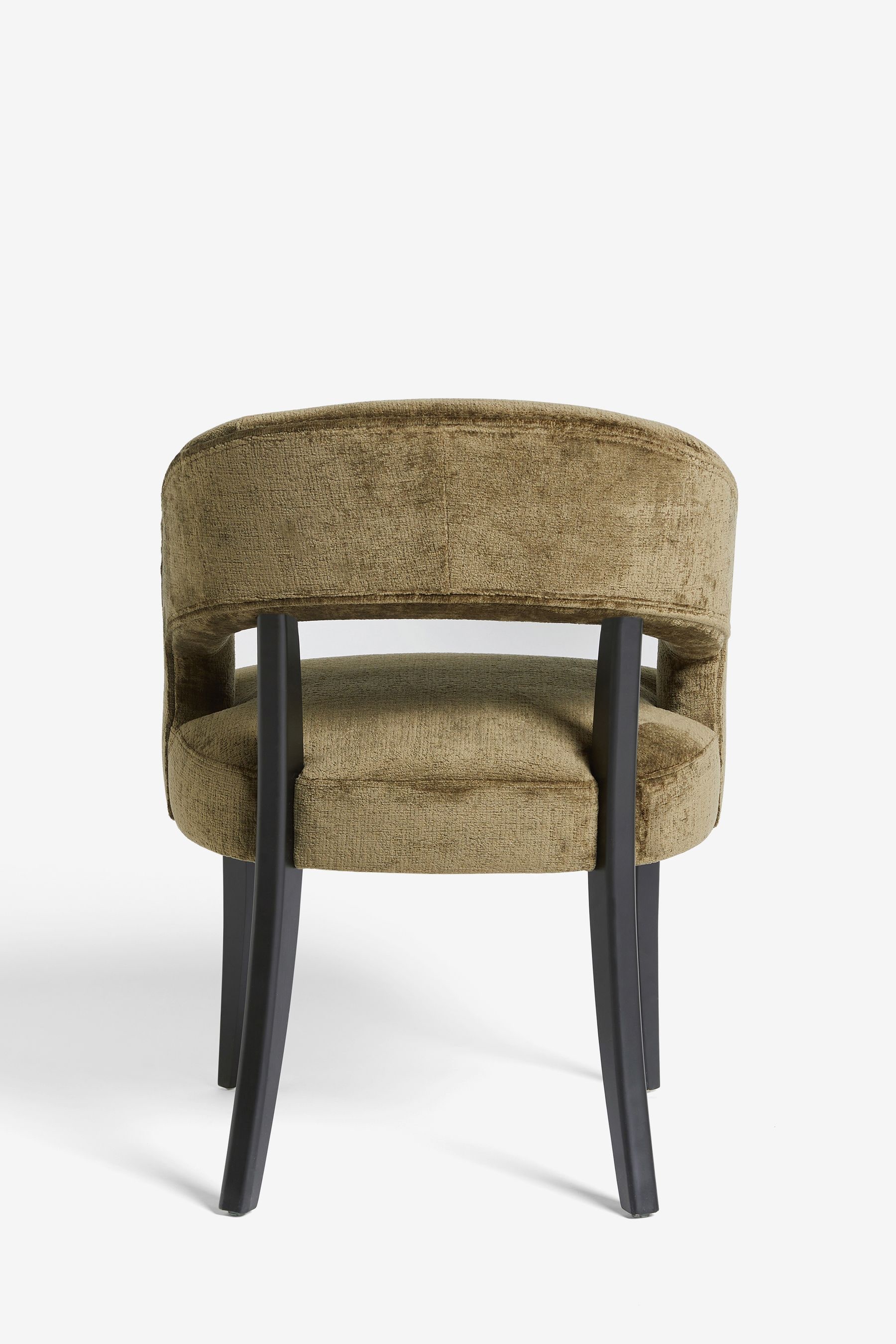 Buy Set of 2 Plush Chenille Moss Green Remi Arm Dining Chairs from the Next UK online shop