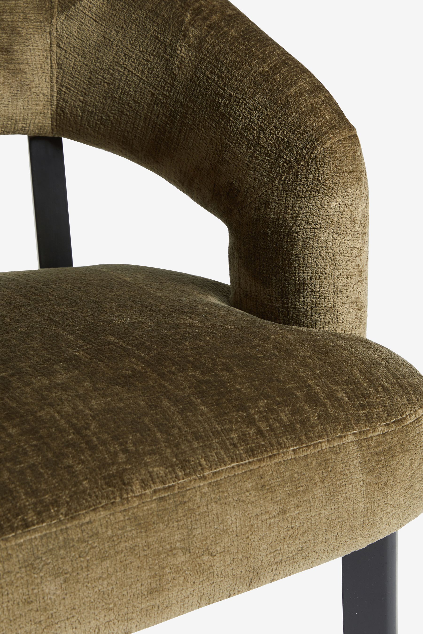 Buy Set of 2 Plush Chenille Moss Green Remi Arm Dining Chairs from Next