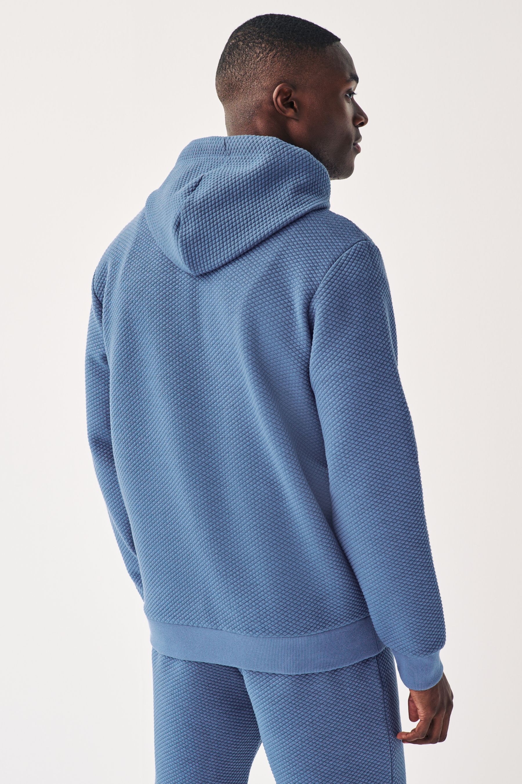 Buy Blue Hoodie Premium Textured Overhead Hoodie from Next Ireland