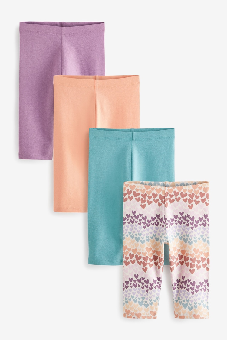 Violett/Koralle-Orange Pastell-Herzen - Cropped-Leggings (3–16 J.) - Bild 1 von 1