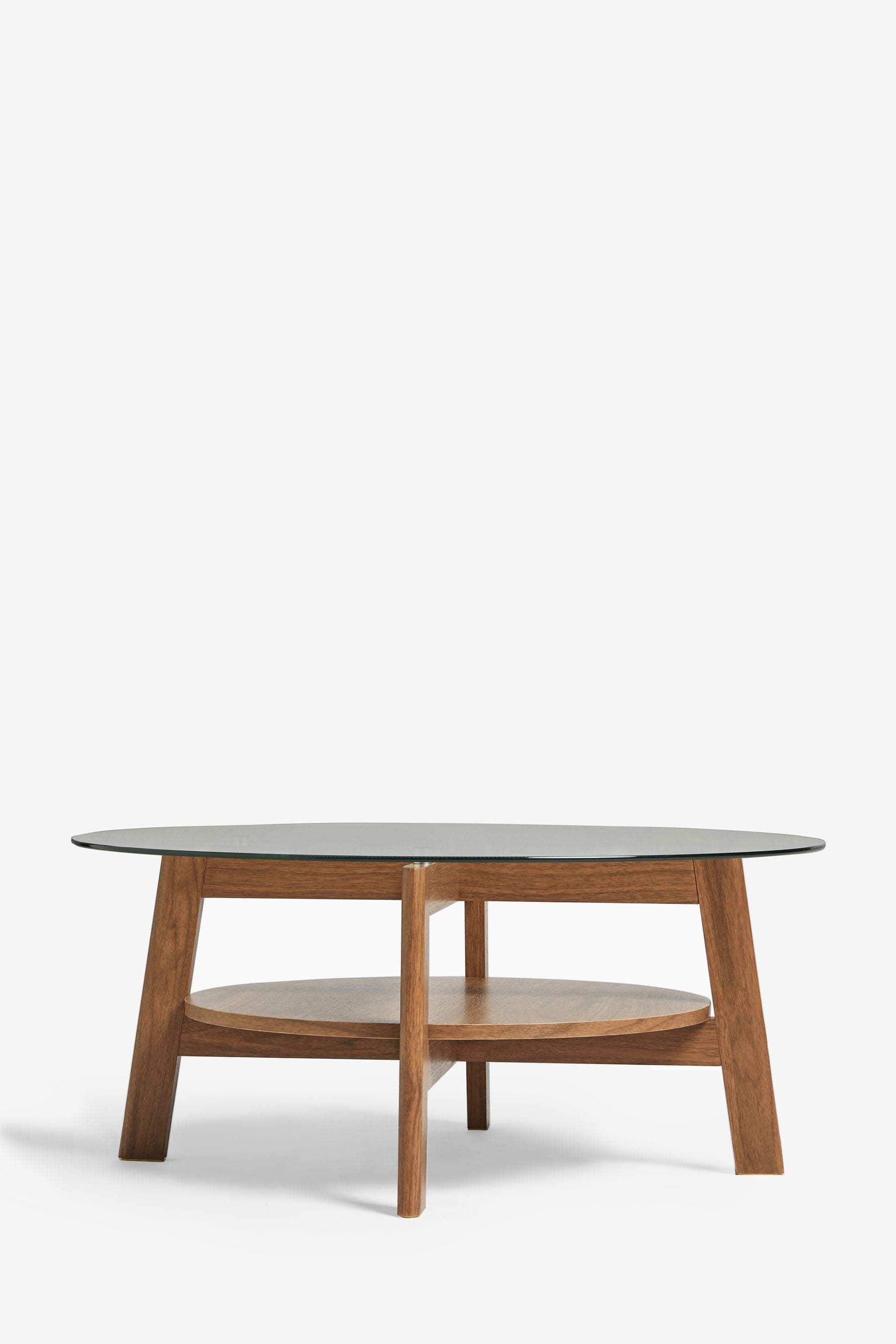 Buy Dark Marlow Glass Oak Effect Round Coffee Table from the Next UK ...