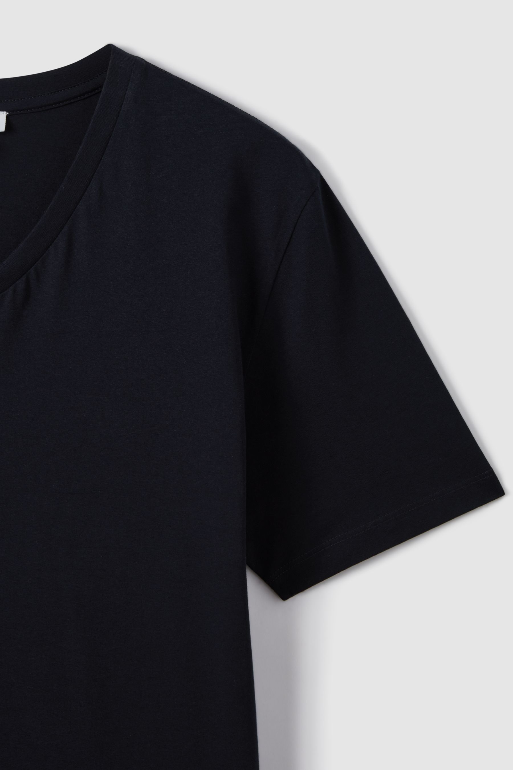 Buy Reiss Navy Dayton Cotton V-Neck T-Shirt from the Next UK online shop