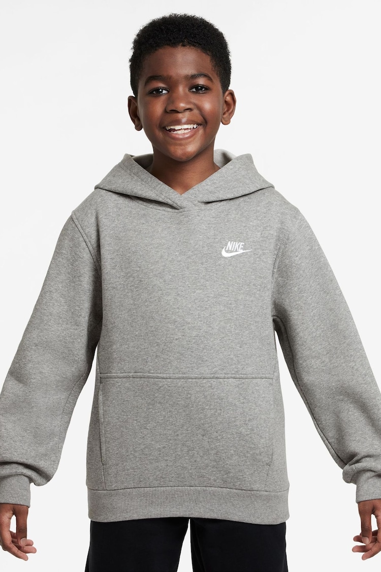 Nike Dark Grey Heather Club Fleece Pullover Hoodie - Image 1 of 1