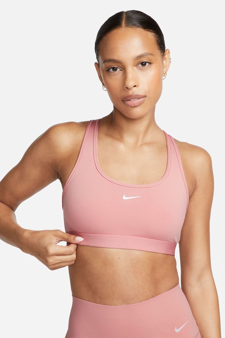 Nike Pink Swoosh Light-Support Sports Bra - Image 1 of 1