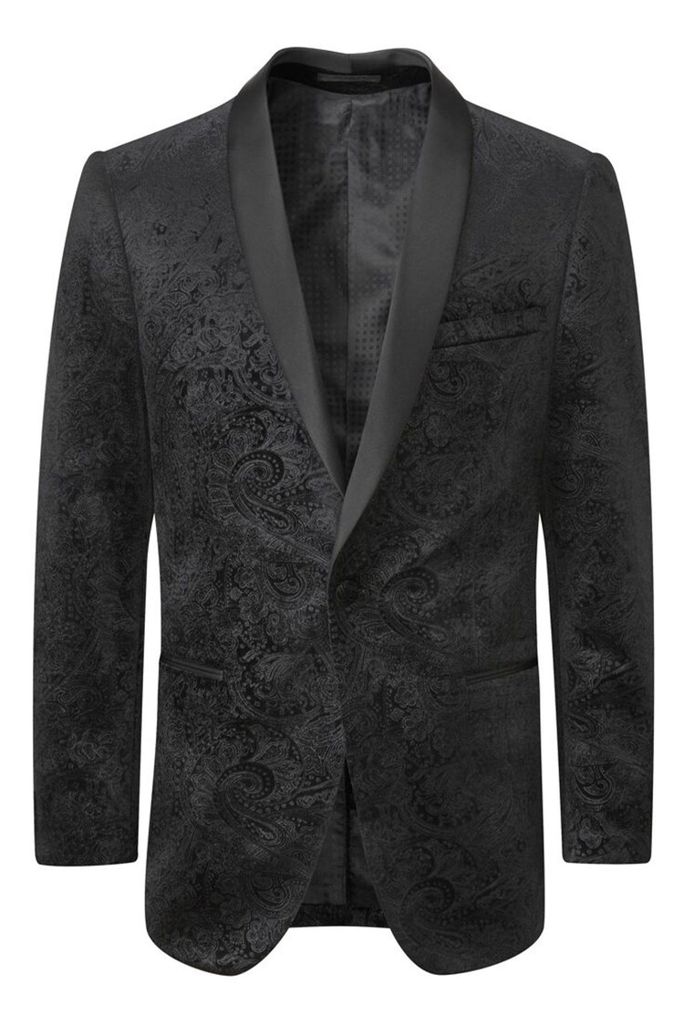 Skopes Black Tailored Fit Westwood Paisley Jacket - Image 1 of 1