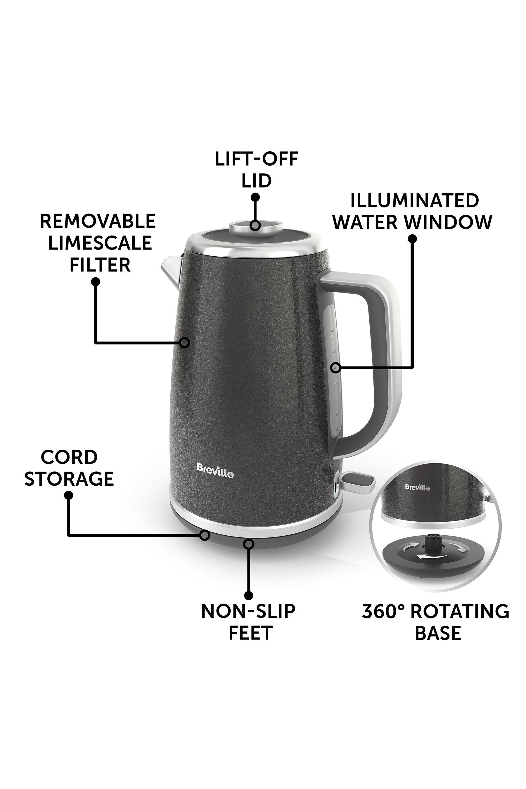 Buy Breville Shimmer Grey Aura 1.7L Kettle from the Next UK online shop