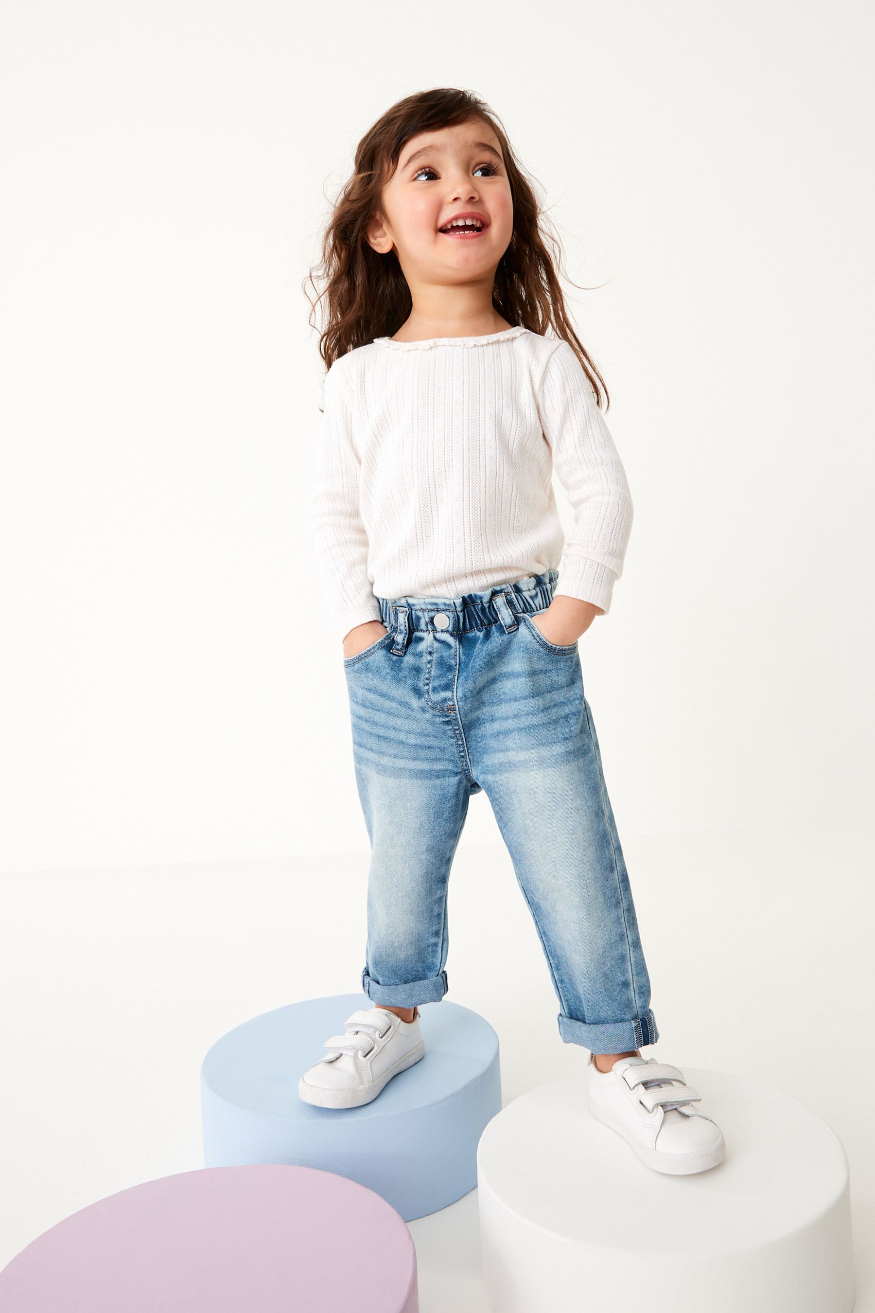 Buy Denim Mid Wash Mom Jeans (3mths-7yrs) from the Next UK online shop