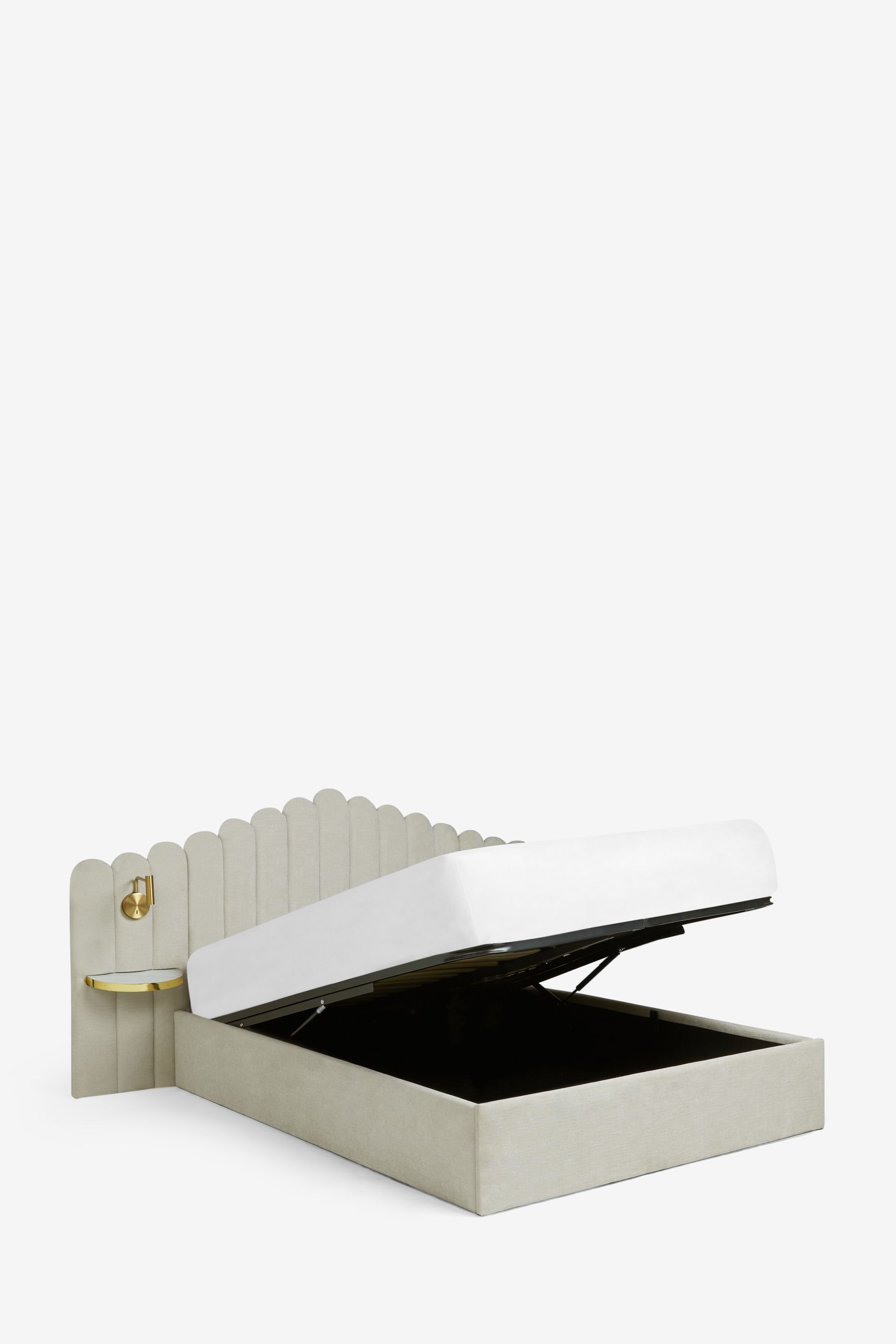 Buy Soft Texture Light Natural Adele Upholstered Hotel Bed Frame with