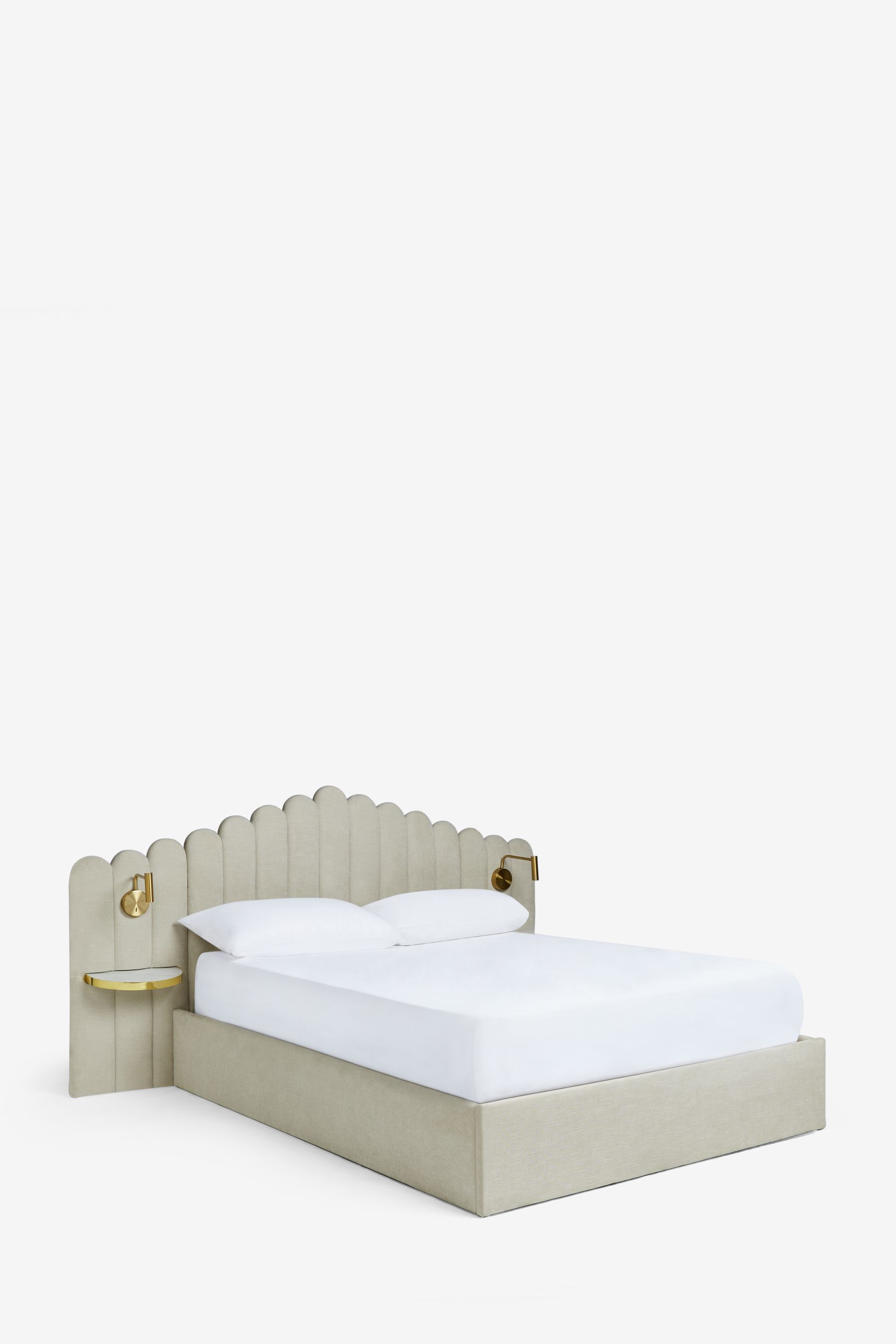 Buy Soft Texture Light Natural Adele Upholstered Hotel Bed Frame with