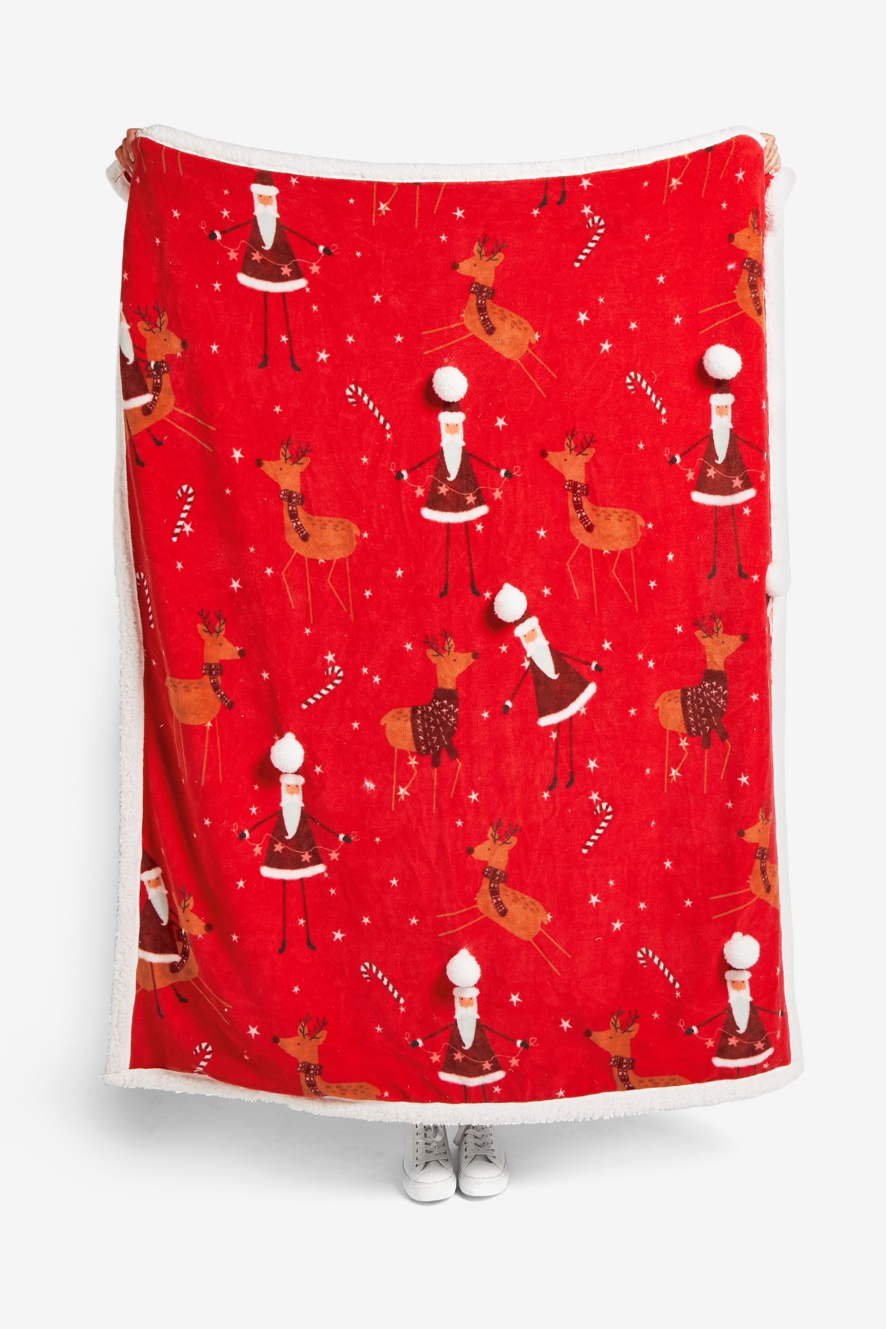 Buy Red Christmas Santa Fleece Throw from Next Ireland