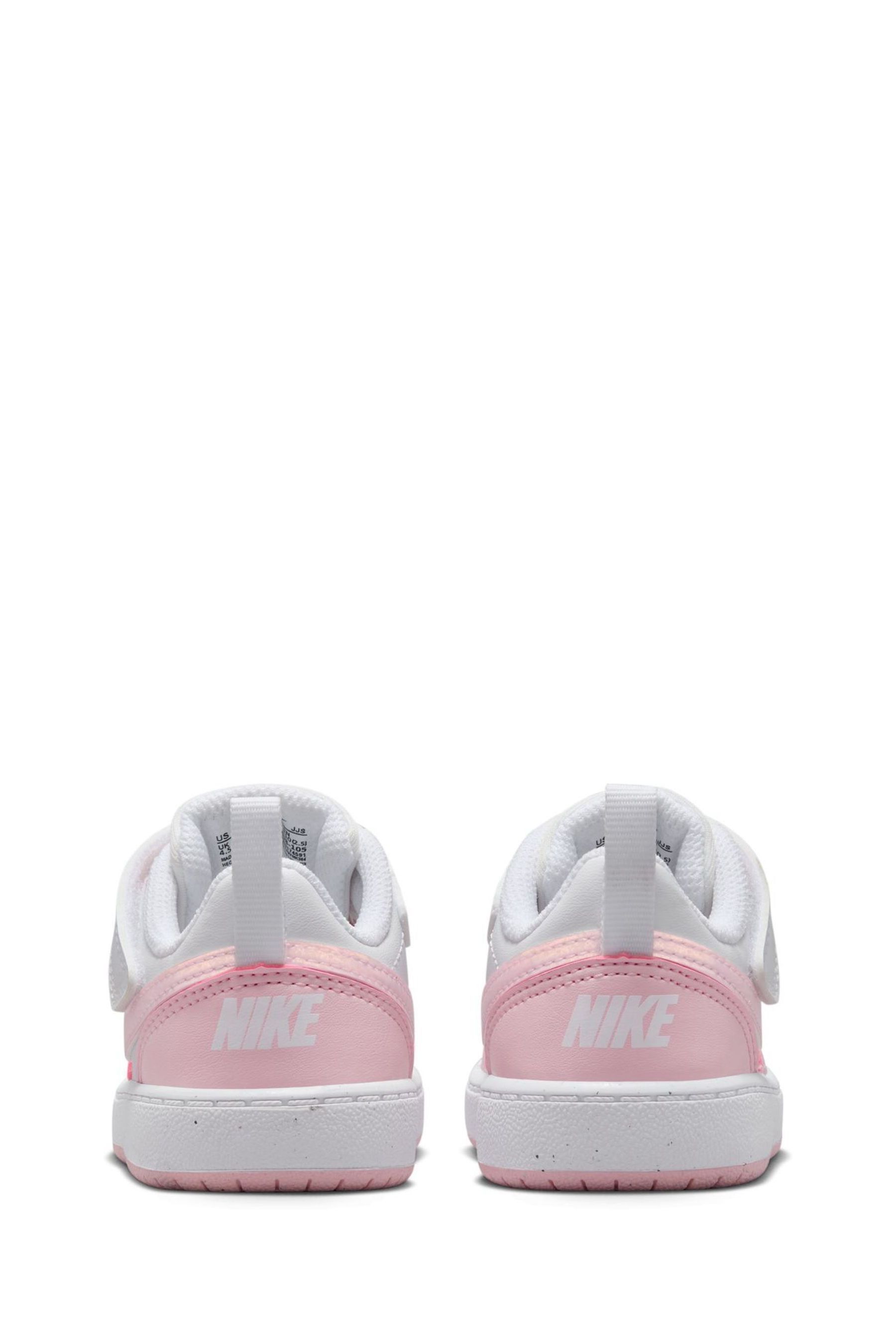 Buy Nike White/Pink Infant Court Borough Low Recraft Trainers from the