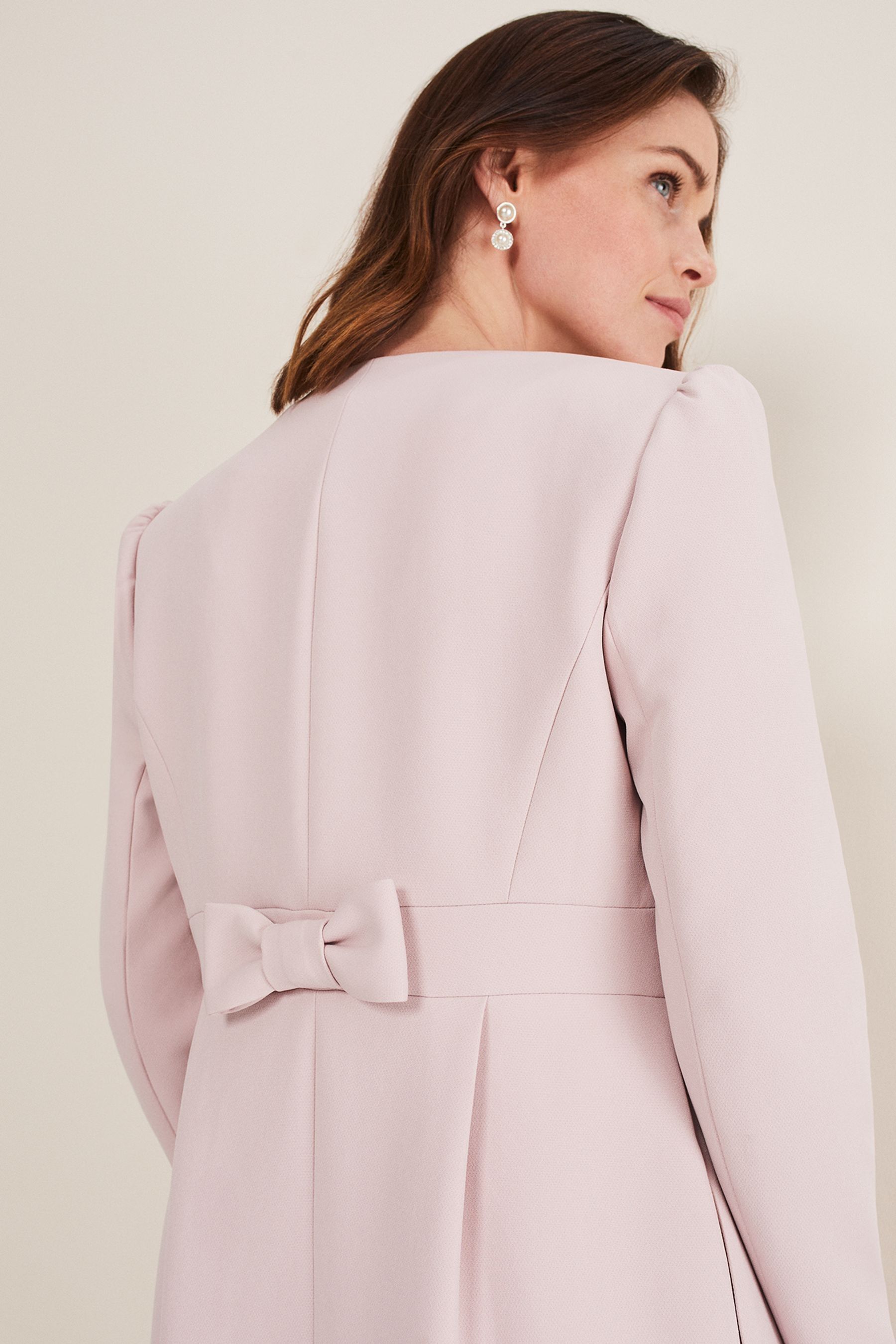 Buy Phase Eight Pink Venita Bow Long Jacket from the Next UK online shop