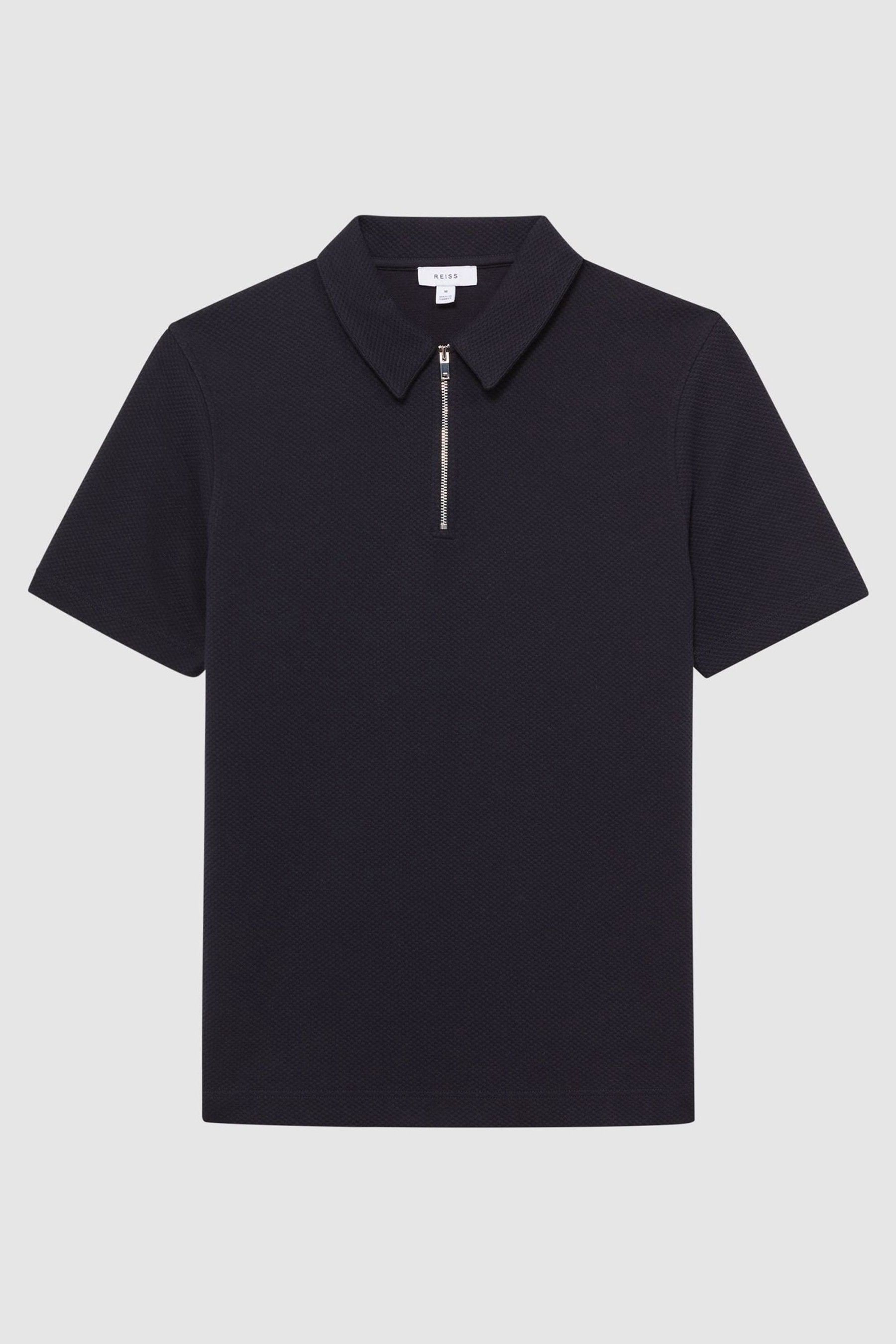 Buy Reiss Creed Slim Fit Textured Half Zip Polo Shirt from the Next UK ...