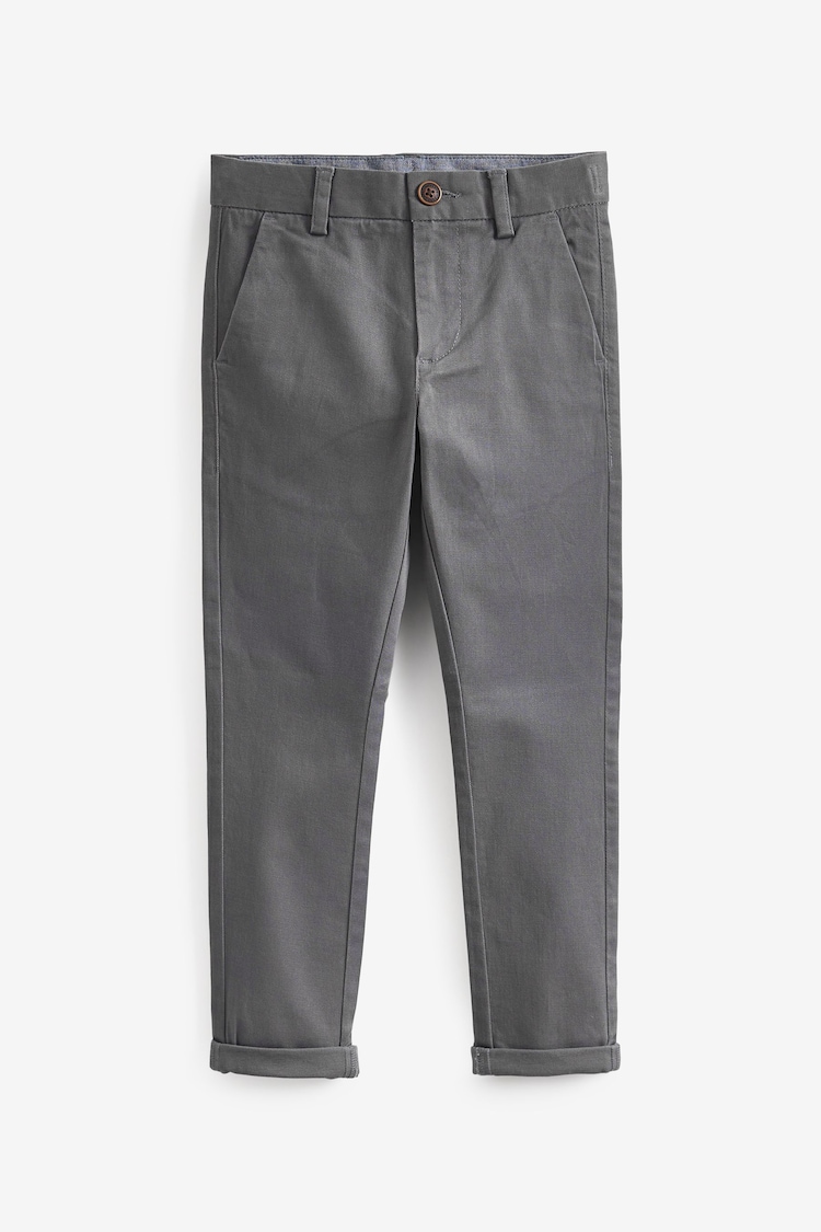Charcoal Grey Skinny Fit Stretch Chino Trousers (3-17yrs) - Image 1 of 1