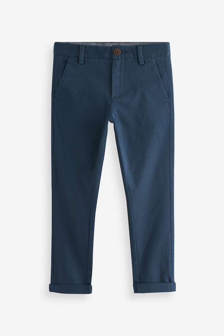 French Navy Blue Skinny Fit Stretch Chino Trousers (3-17yrs) - Image 1 of 1