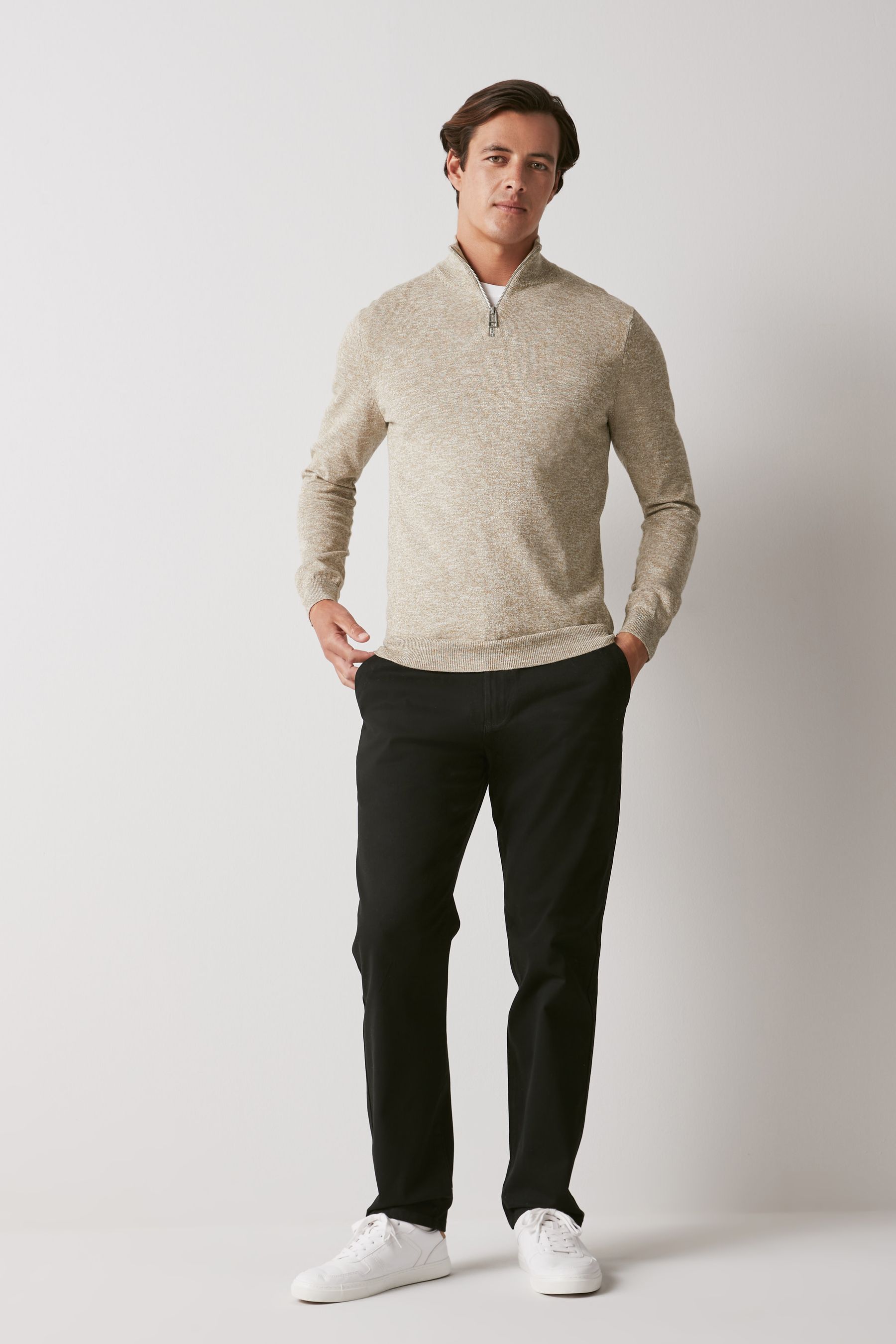 Buy Regular Marl Zip Neck Jumper from Next USA