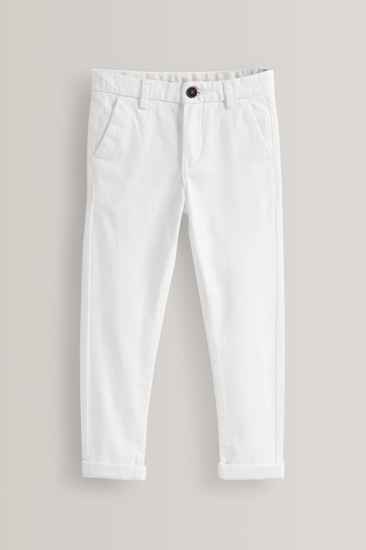 White Skinny Fit Stretch Chino Trousers (3-17yrs) - Image 1 of 1