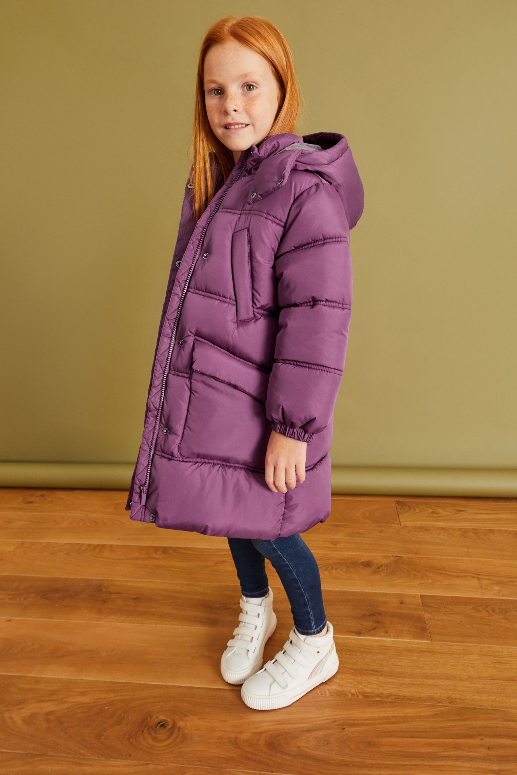Buy Purple Shower Resistant Double Stitch Padded Coat (316yrs) from