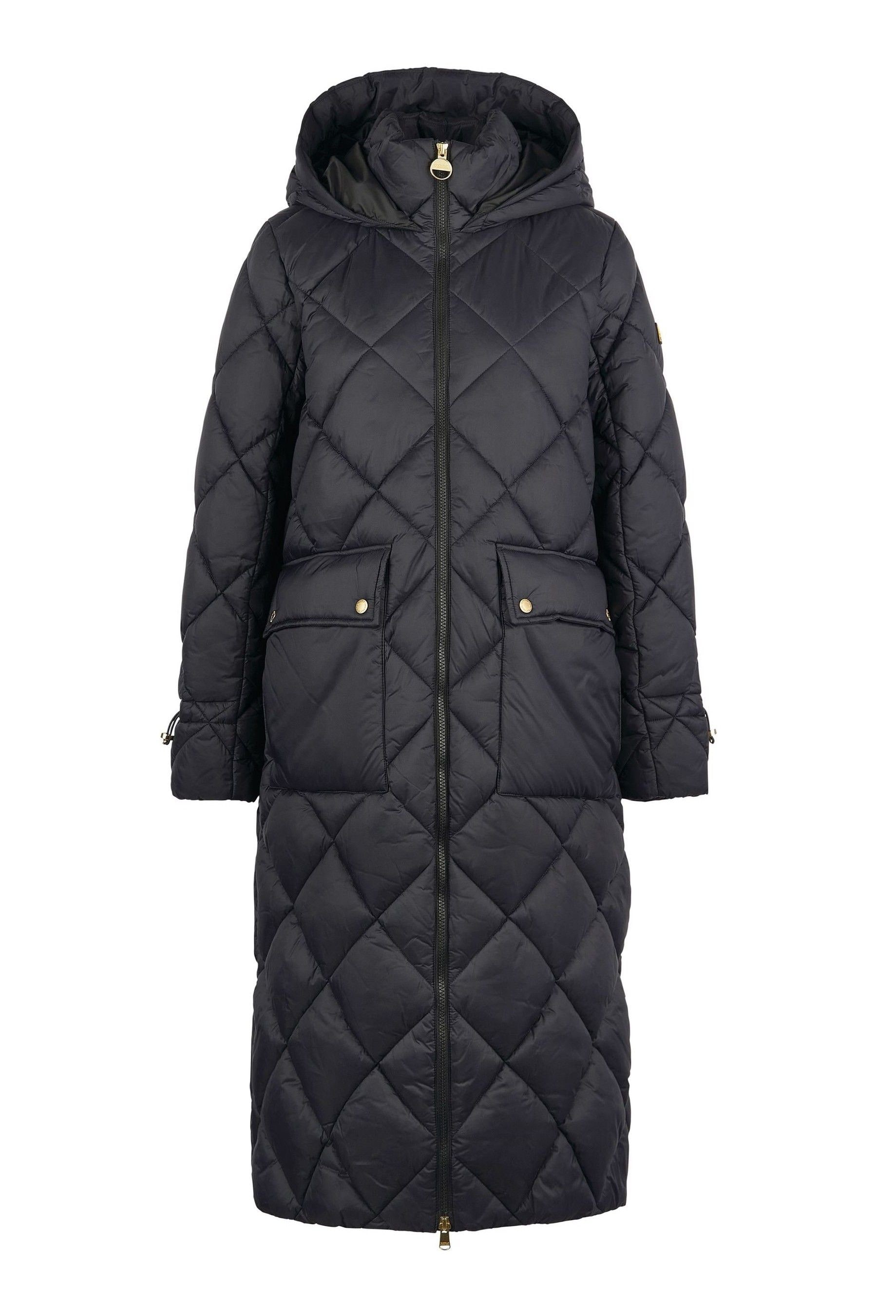 Buy Barbour International® Boulevard Longline Quilted Black Jacket from ...