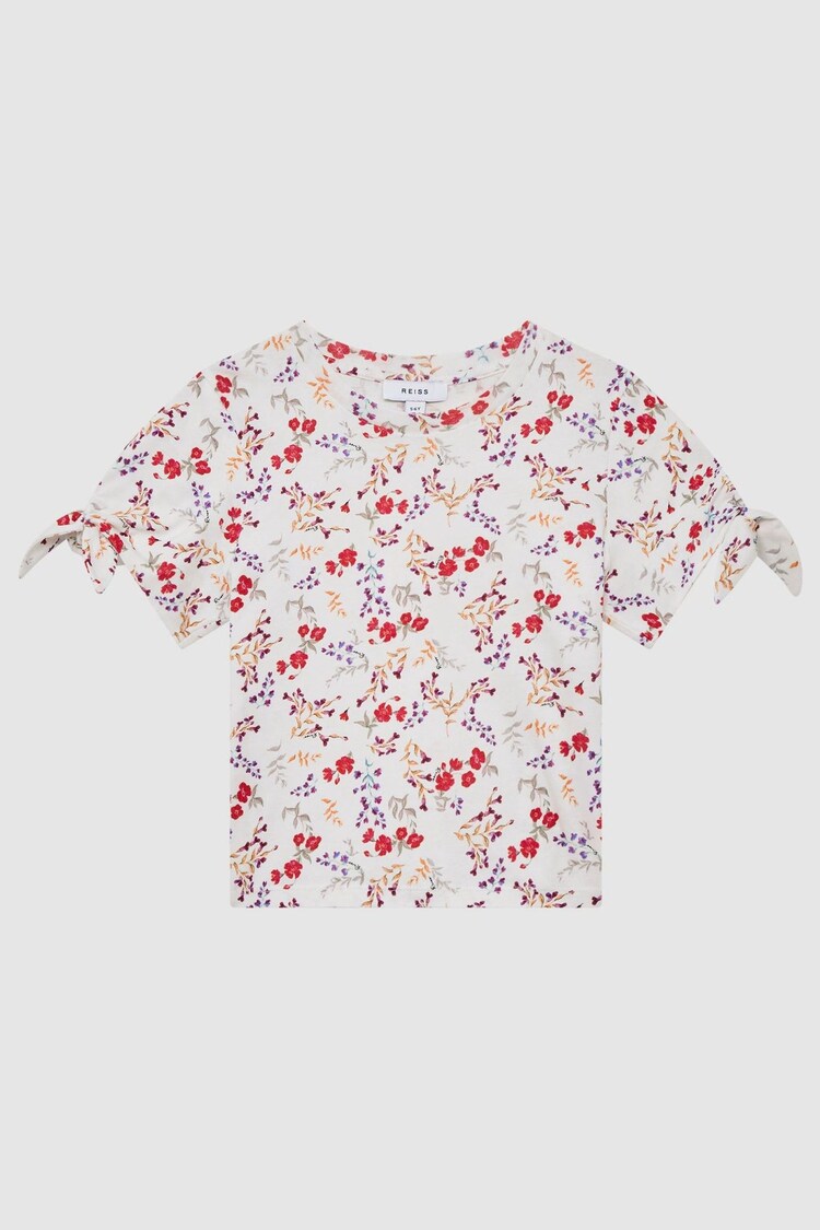 Reiss Multi Tally Printed Cotton T-Shirt - Image 1 of 1