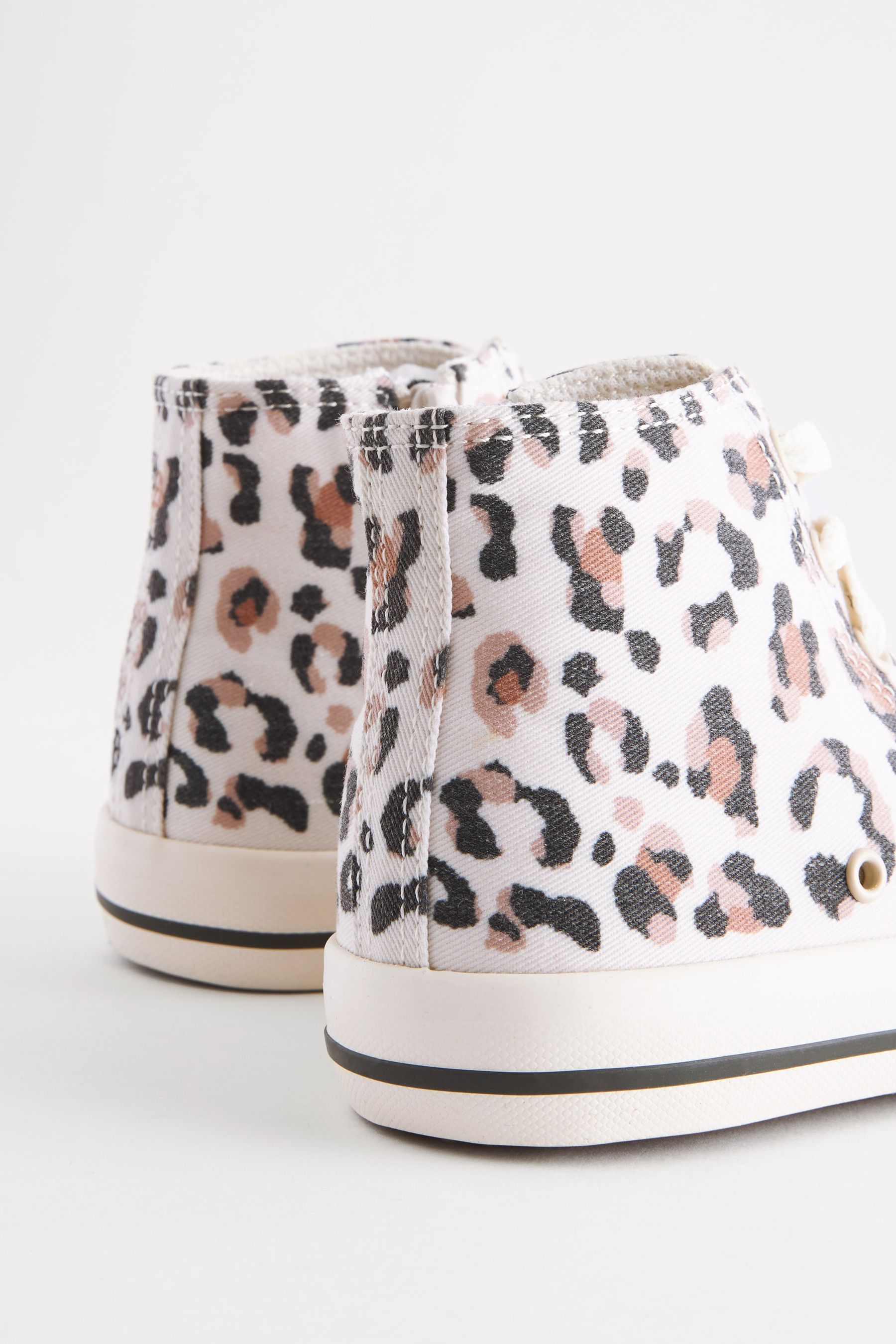 Buy Leopard Print Standard Fit (F) Lace-Up High Top Trainers from the ...