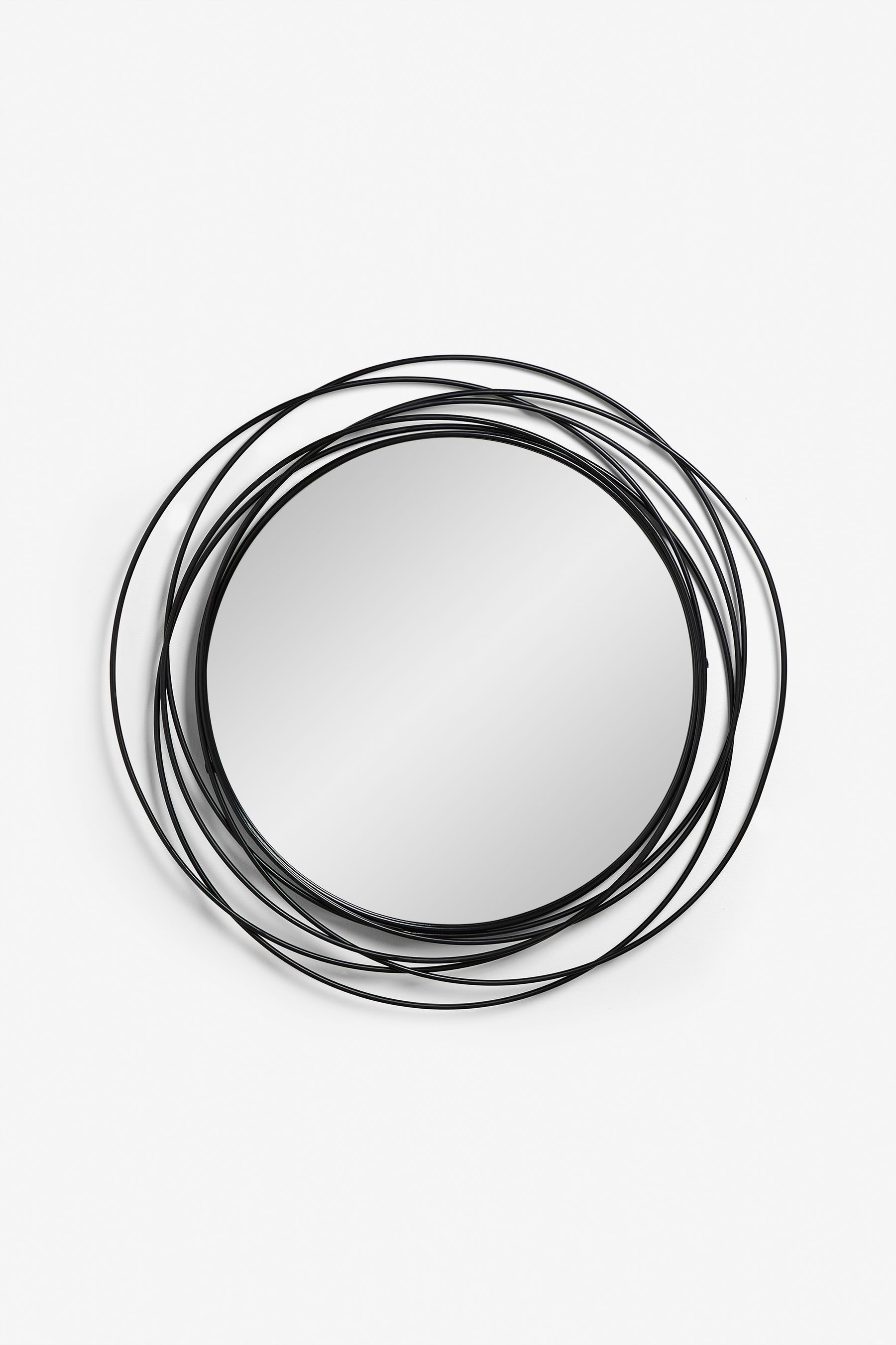 Buy Black Contemporary Wire 91x91cm Wall Mirror from the Next UK online