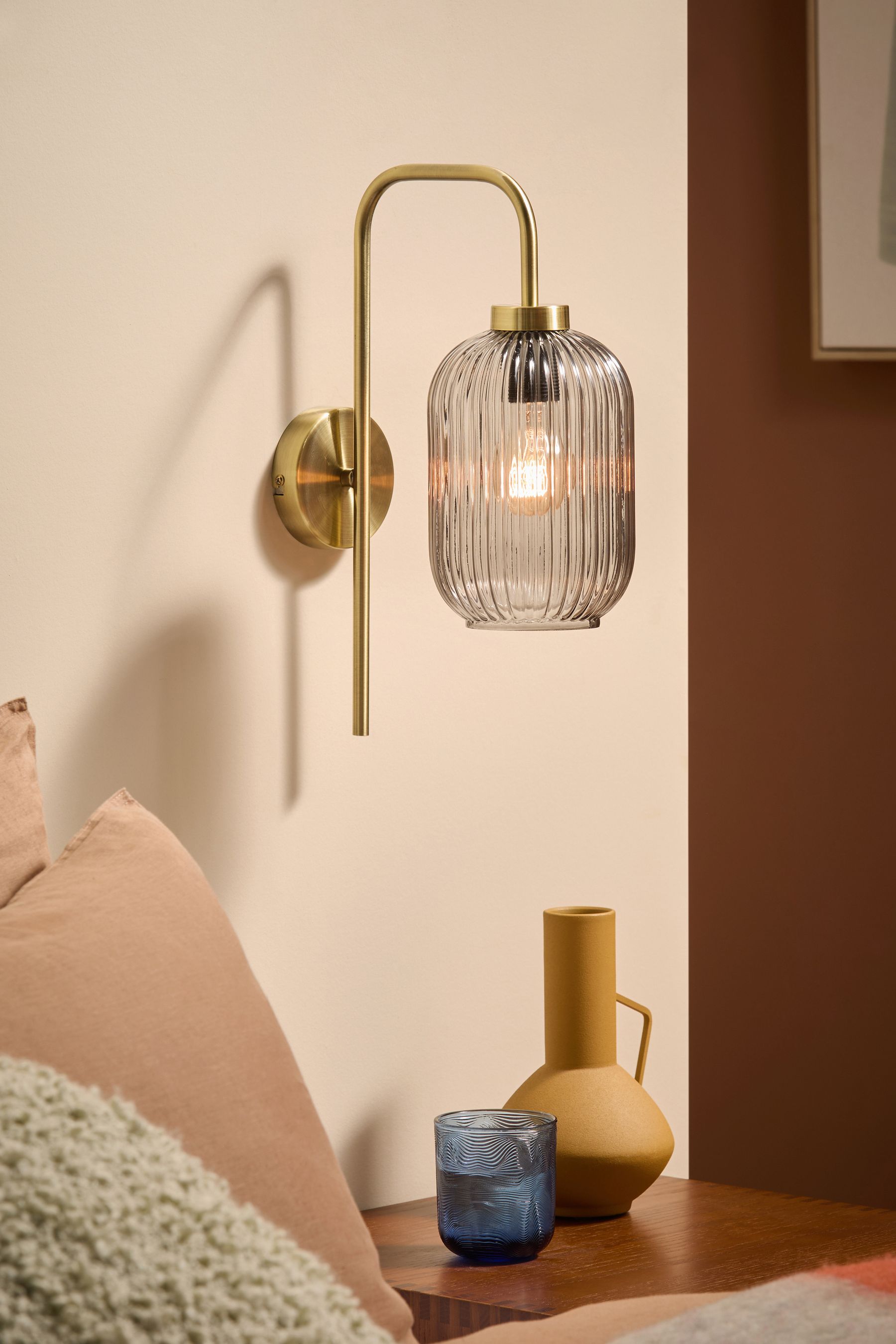 Buy Grey Briz Antique Brass Wall Lamp from the Next UK online shop