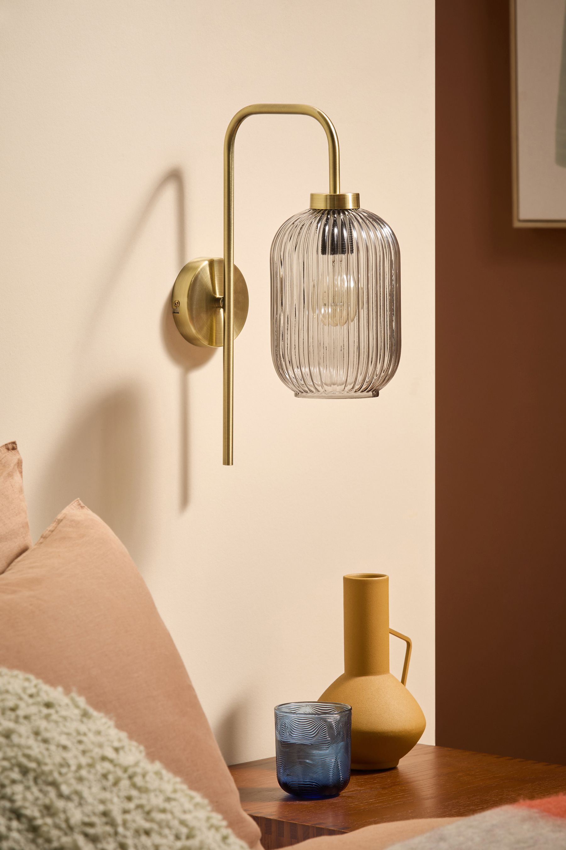 Buy Grey Briz Antique Brass Wall Lamp from the Next UK online shop
