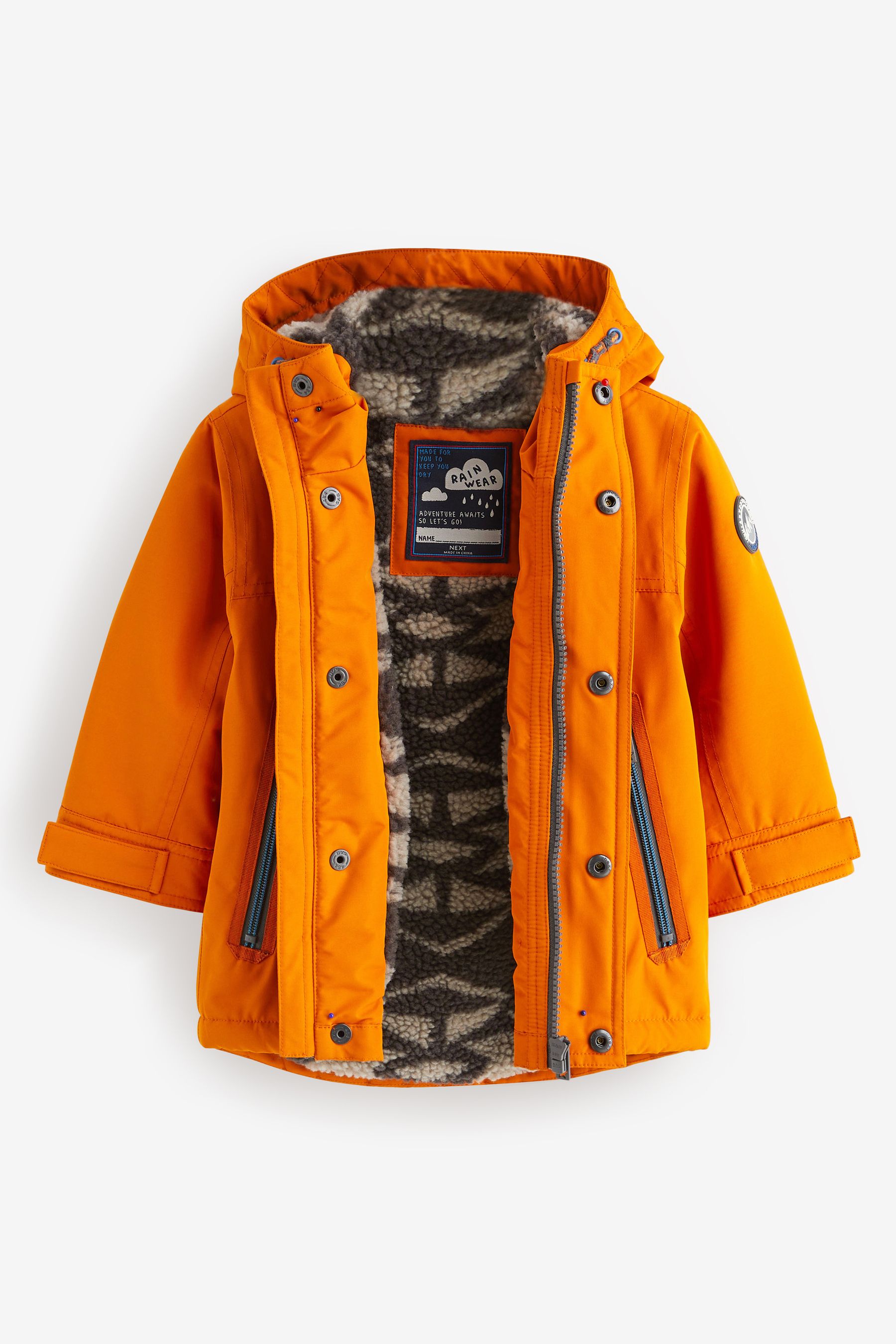 Buy Orange Waterproof Teddy Fleece Lined Coat (3mths7yrs) from