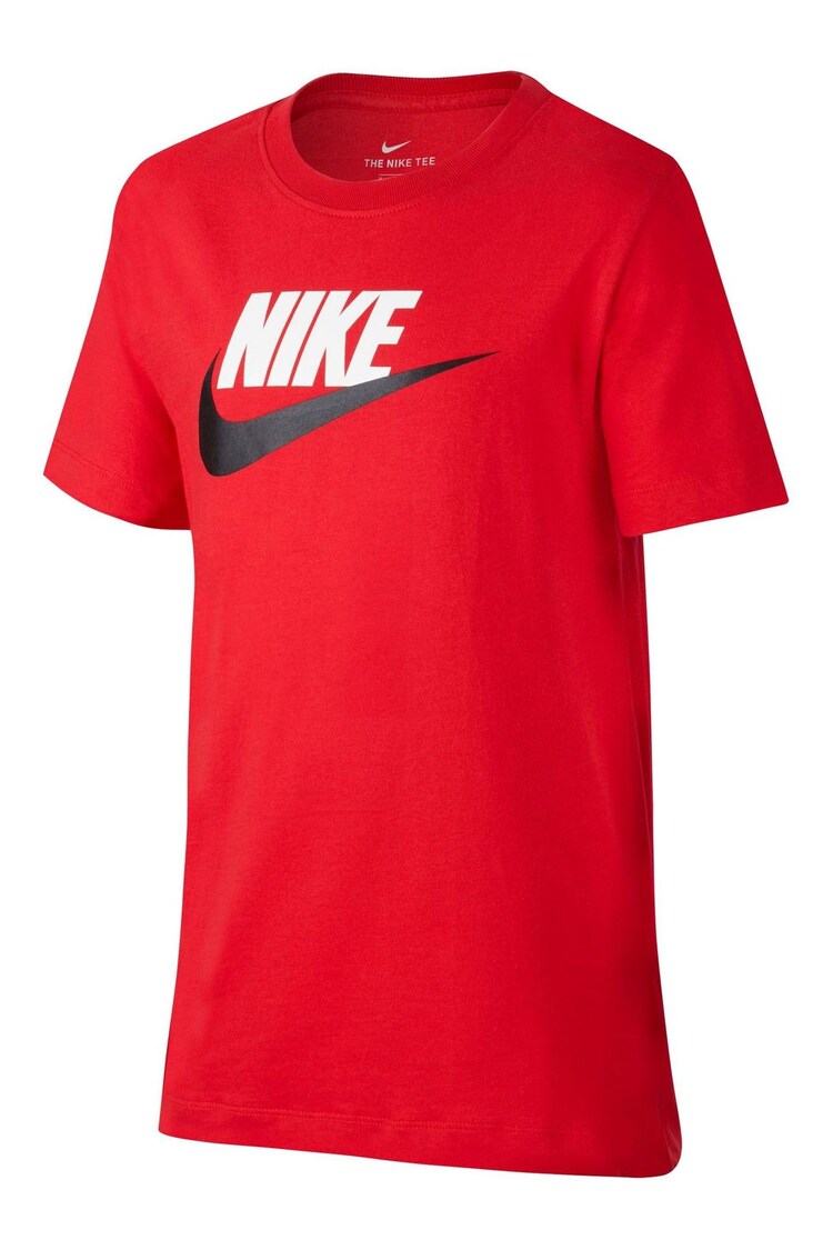 Nike Red/White 100% Cotton Futura Icon T-Shirt - Image 1 of 1 Nike Red/White 100% Cotton Futura Icon T-Shirt - Image 1 of 1