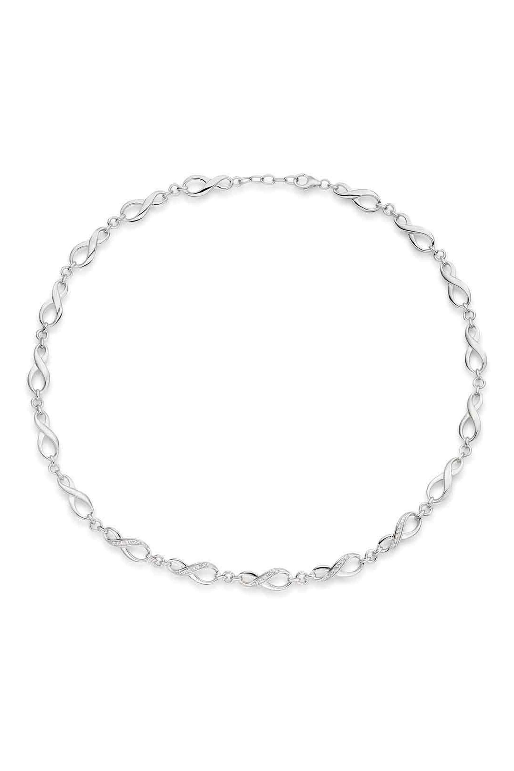 Buy Beaverbrooks Sterling Cubic Zirconia Infinity Necklace from the