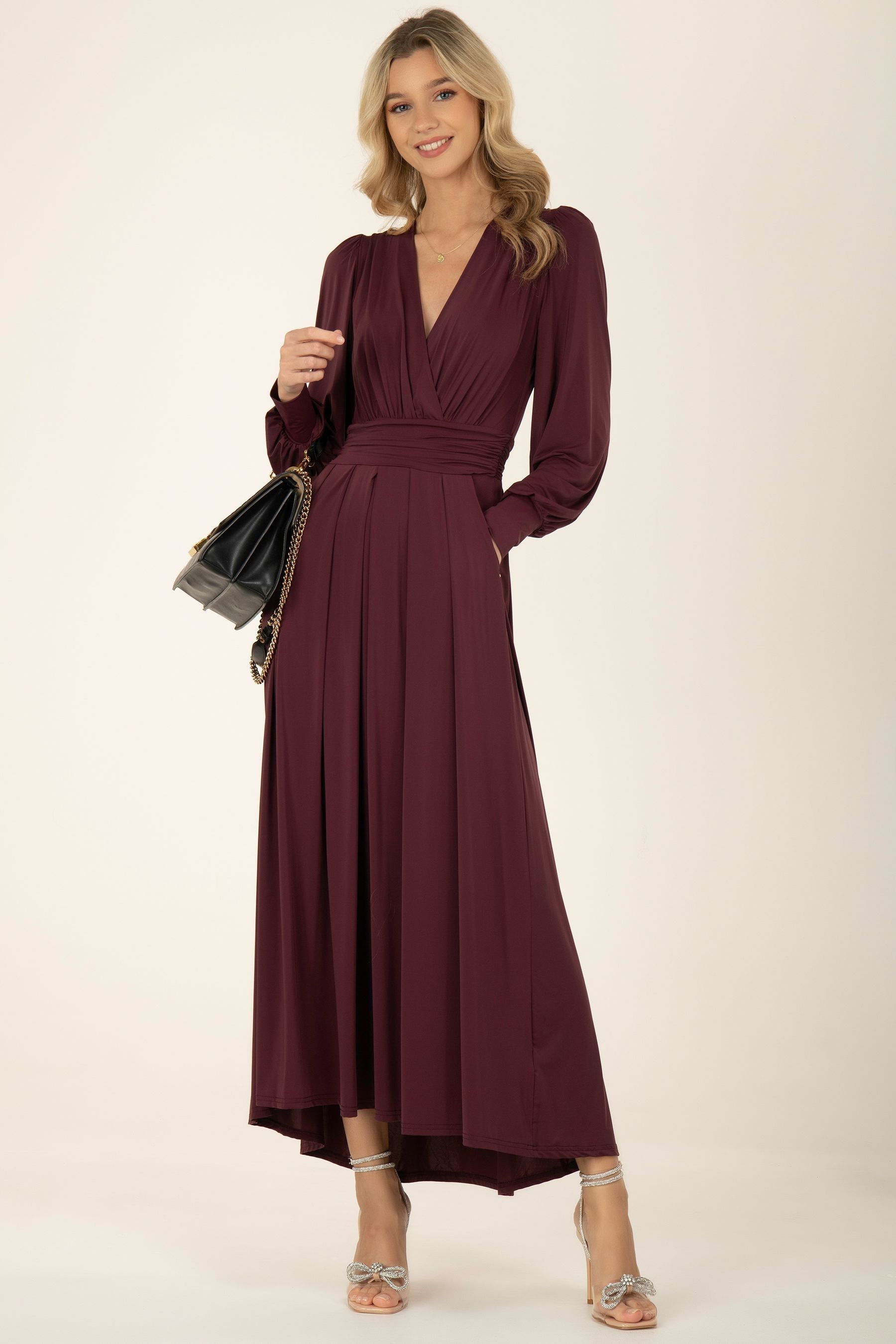 Buy Jolie Moi Red Rashelle Jersey Long Sleeve Maxi Dress from Next Ireland