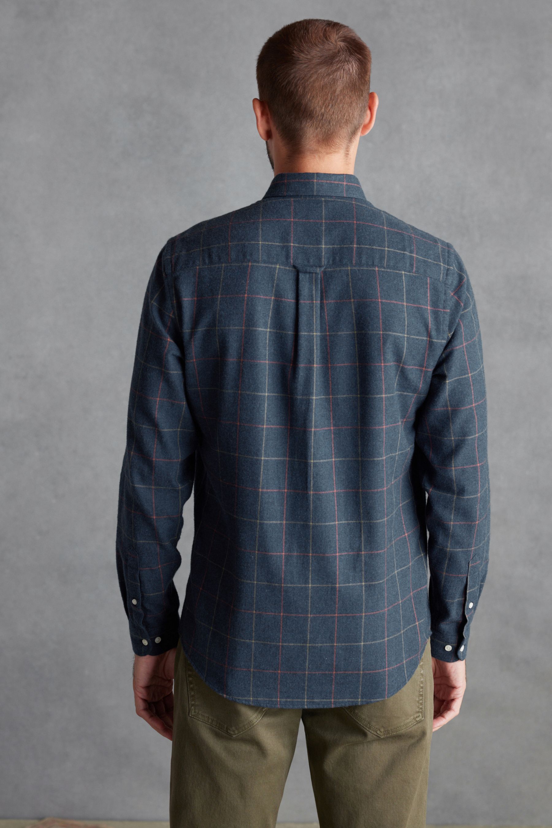 Buy Navy Blue Signature Brushed Flannel Check Shirt from Next Kuwait