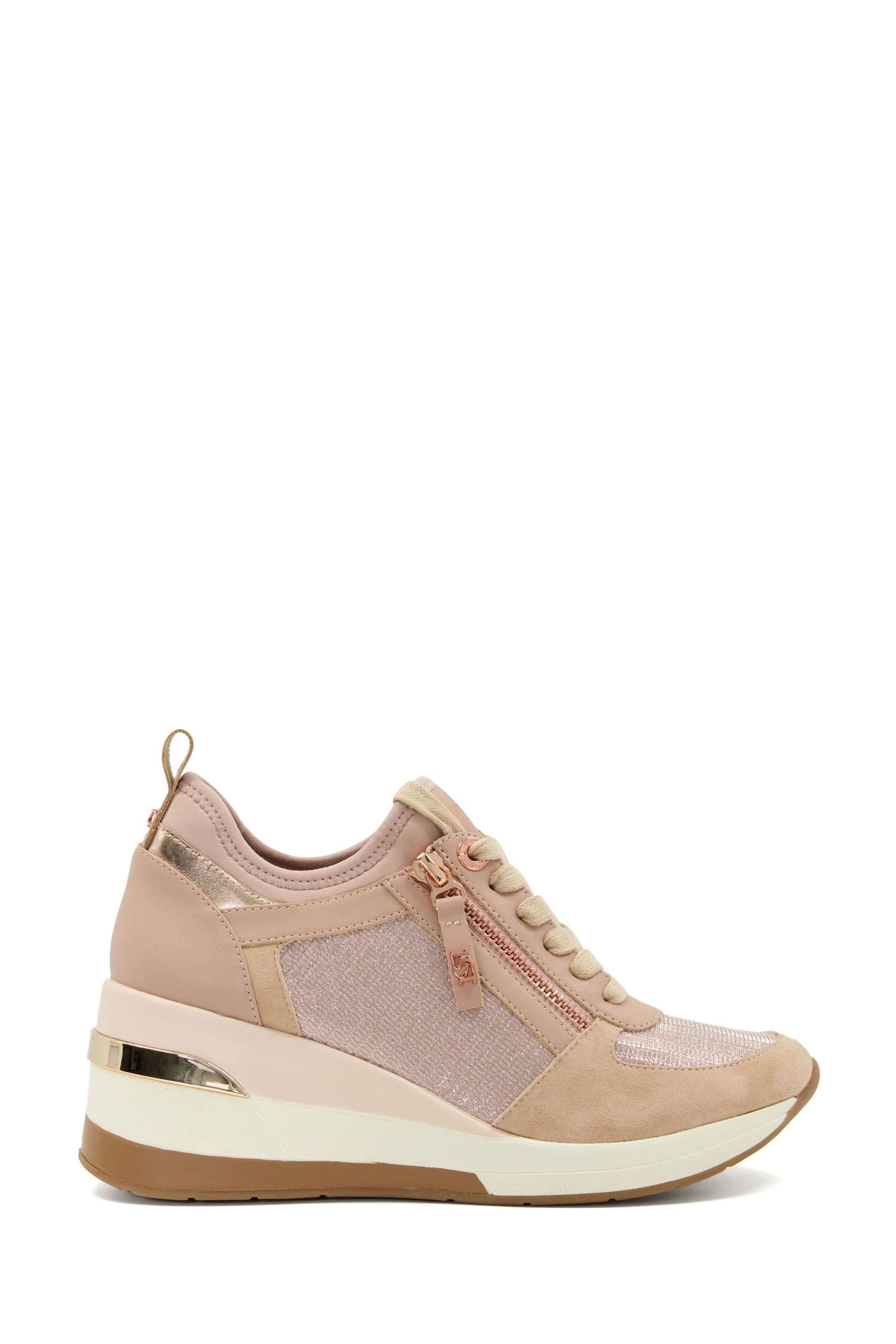 Buy Dune London Gold Eilin Zip Detail Wedge Trainers from the Next UK ...