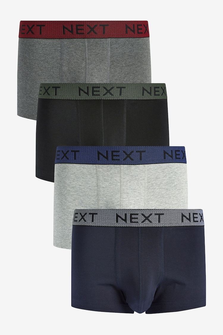 Grau/Blau/Strukturierter Bund - 4er-Pack - Boxershorts - Bild 1 von 1 Grau/Blau/Strukturierter Bund - 4er-Pack - Boxershorts - Bild 1 von 1