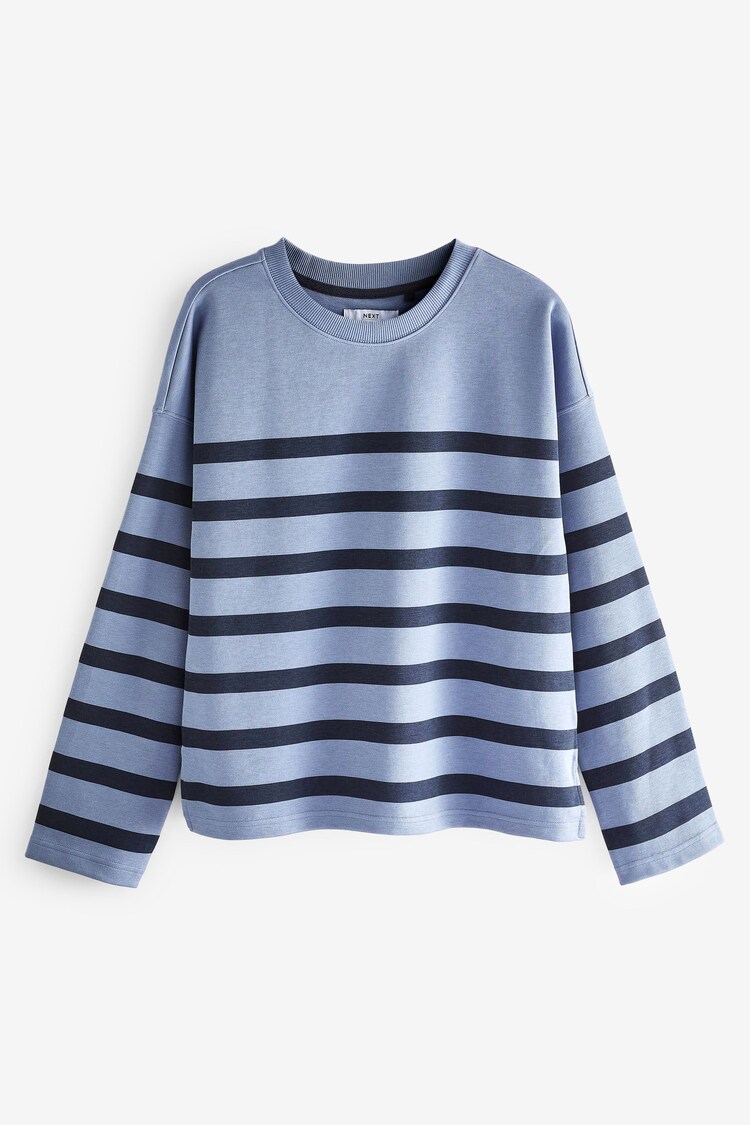 Chambre/Blau - Elegantes Sweatshirt mit Streifen - Bild 1 von 1 Chambre/Blau - Elegantes Sweatshirt mit Streifen - Bild 1 von 1