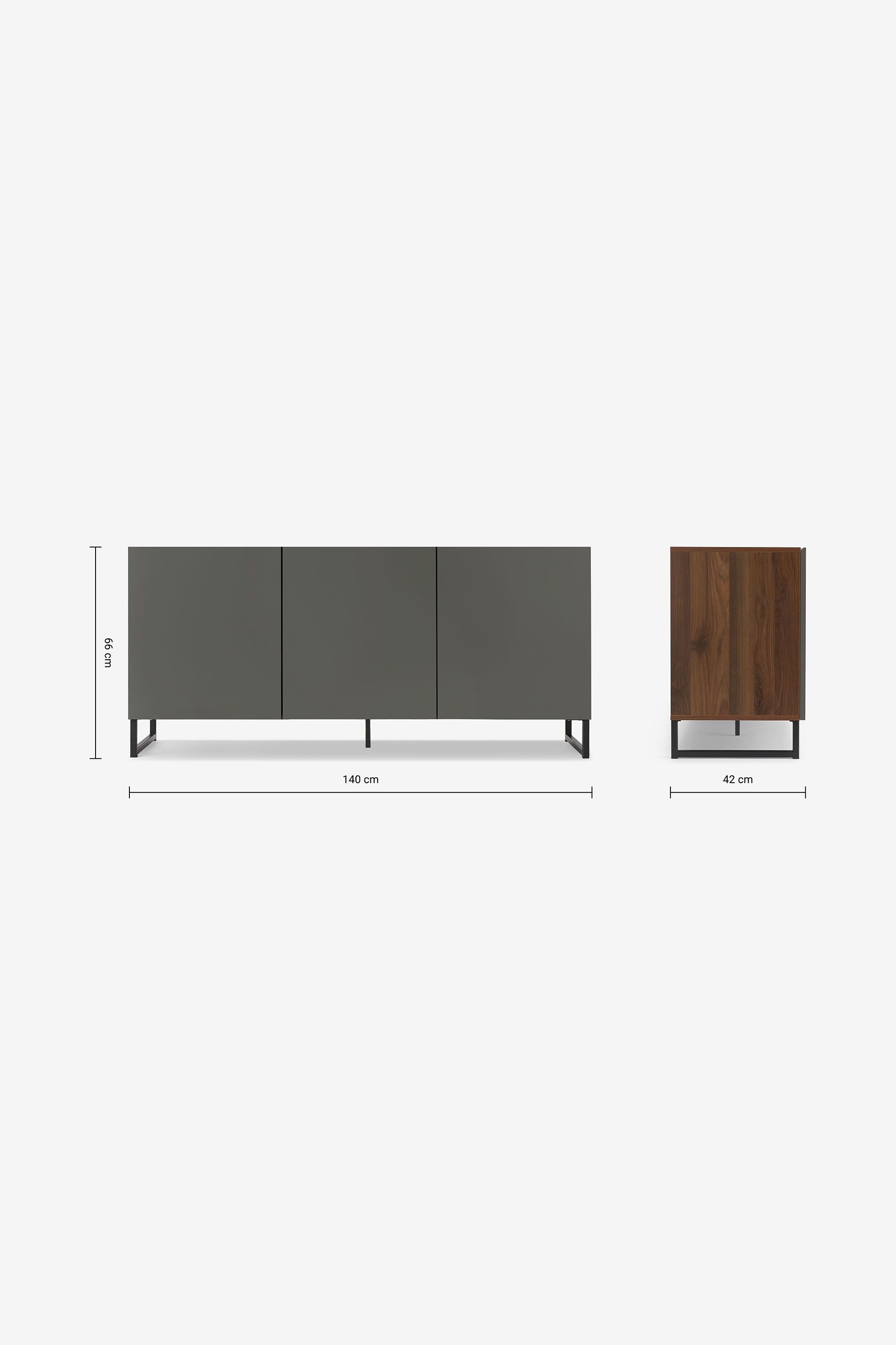 Buy Walnut Effect and Grey Hopkins Large Sideboard from the