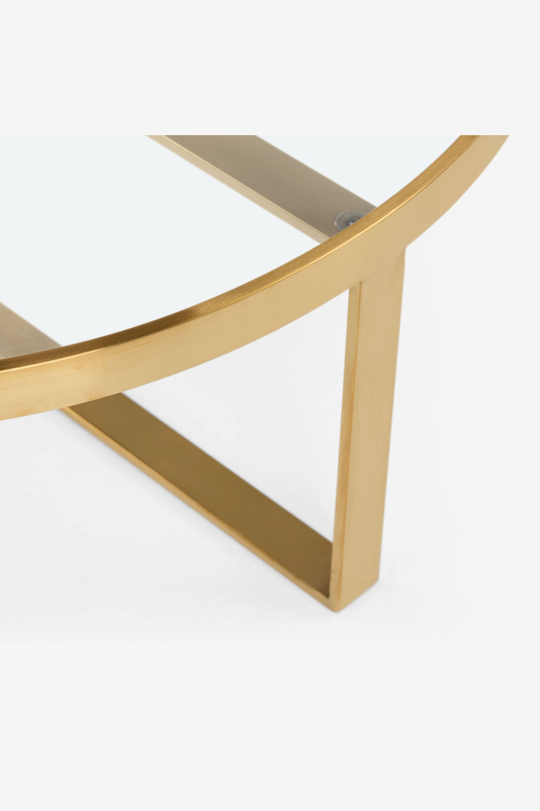 Buy Brushed Brass/Glass Aula Round Coffee Nest from the Next