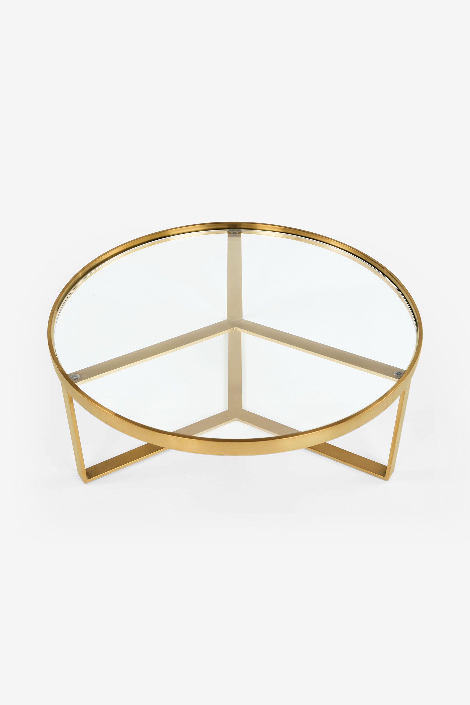 Buy Brushed Brass/Glass Aula Round Coffee Nest from the Next