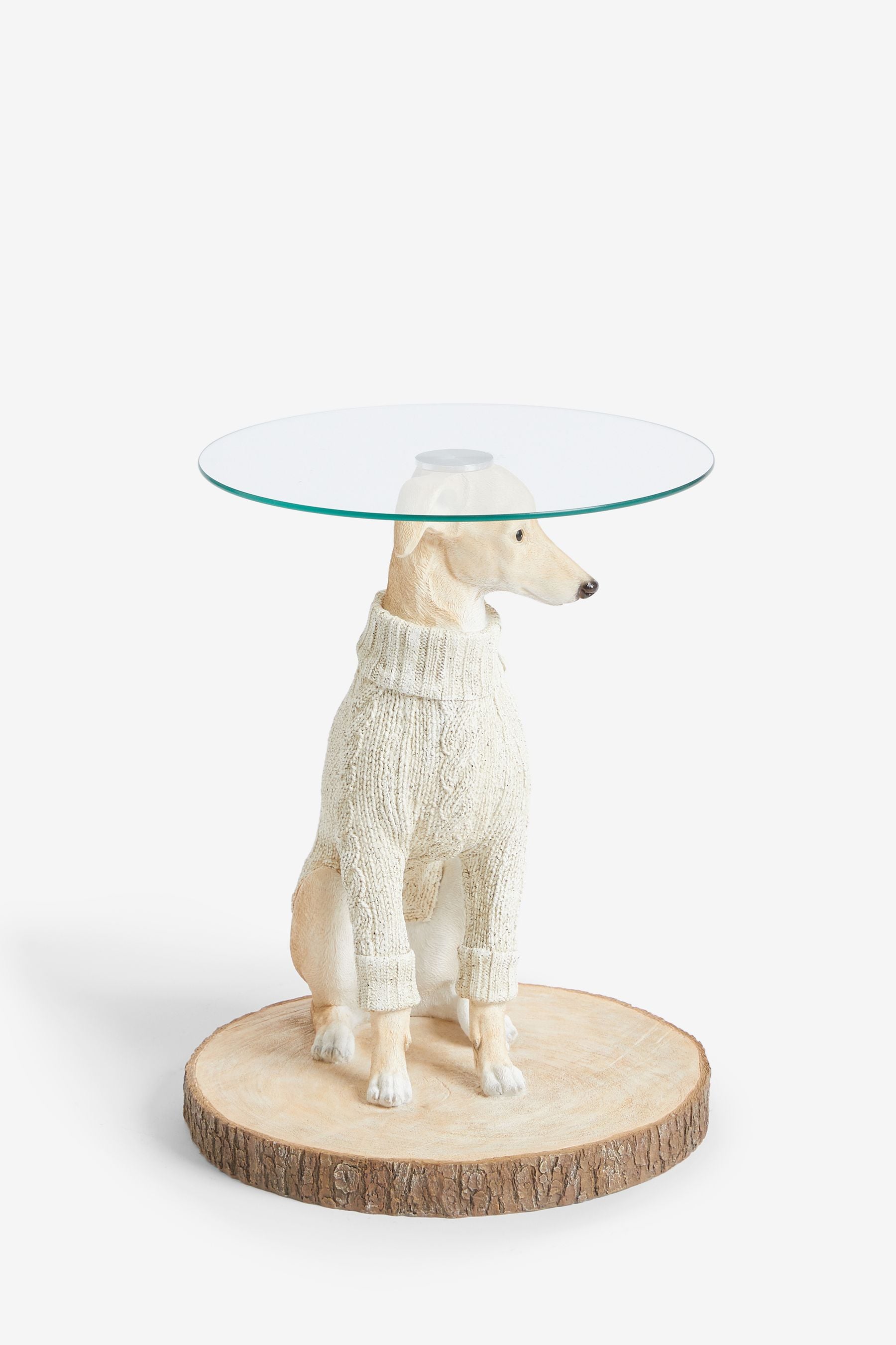 Buy Natural Whippet Dog Glass Resin Side Table from the Next UK online shop