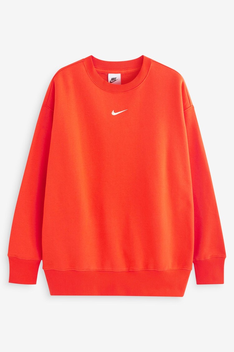 Красный - Свободная толстовка с логотипом в виде галочки Nike - Image 1 of 1