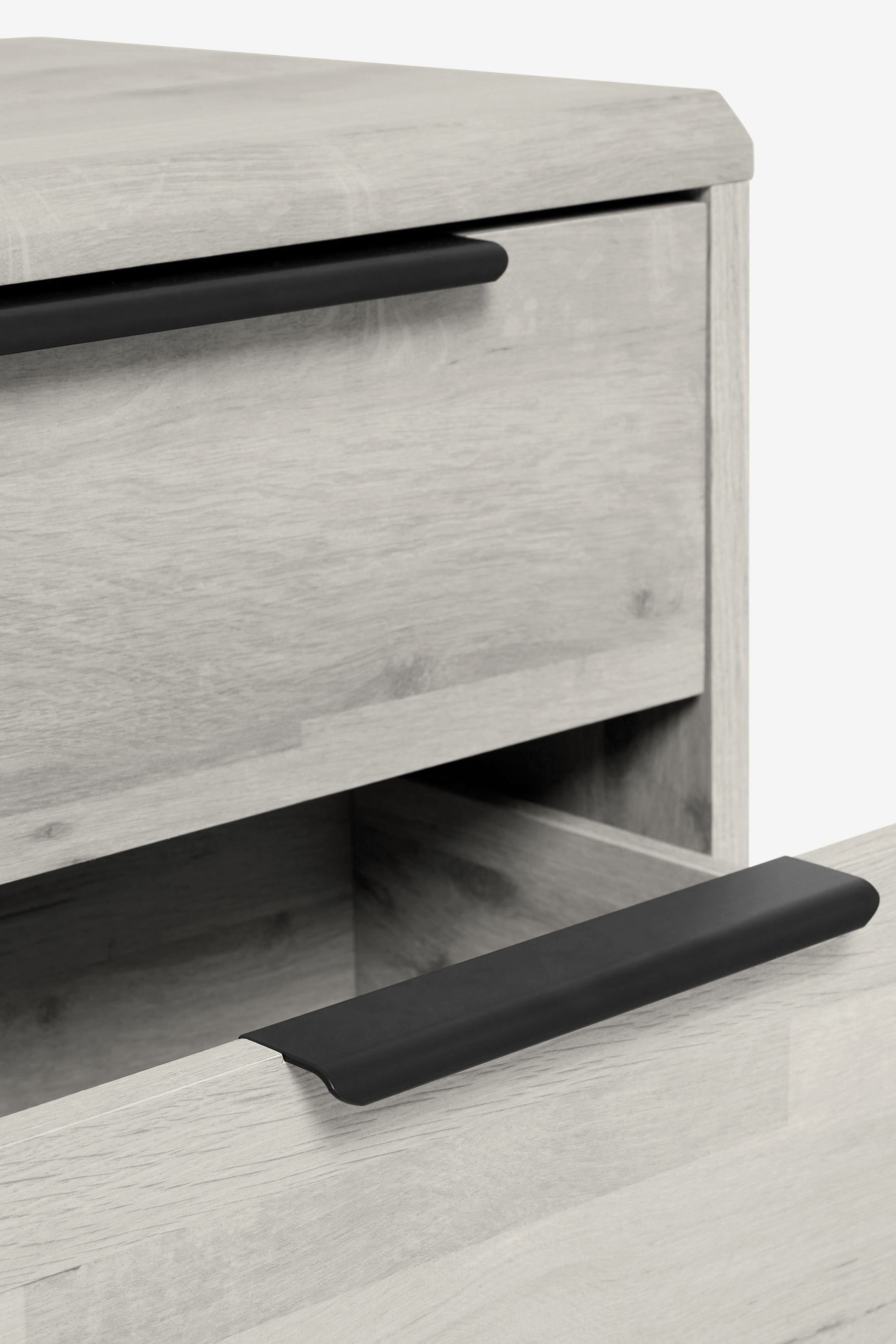 Buy Grey Bronx Oak Effect 2 Drawer Bedside Table from the Next UK